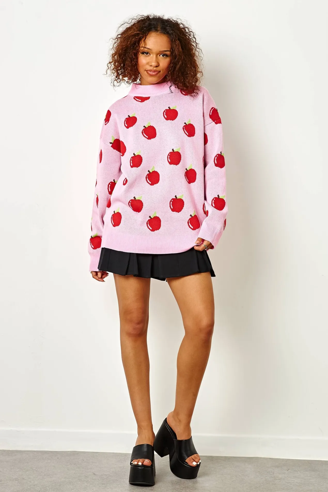Women Daisy Street Hoodies & Sweatshirts-Apple Knitted Jumper