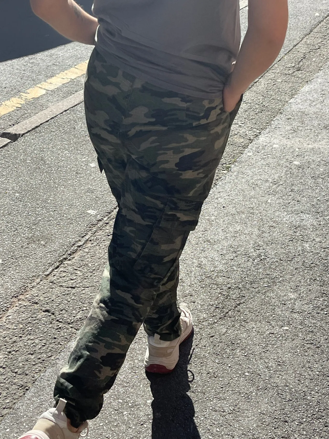 Women Daisy Street Trousers-Cargo Trouser in Camo