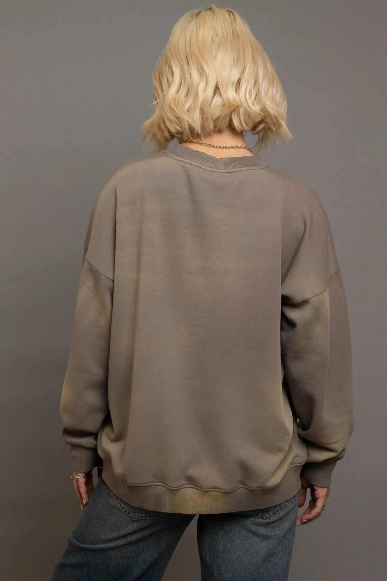 Women Daisy Street Hoodies & Sweatshirts-Crew Neck Sweat With Embossed Text
