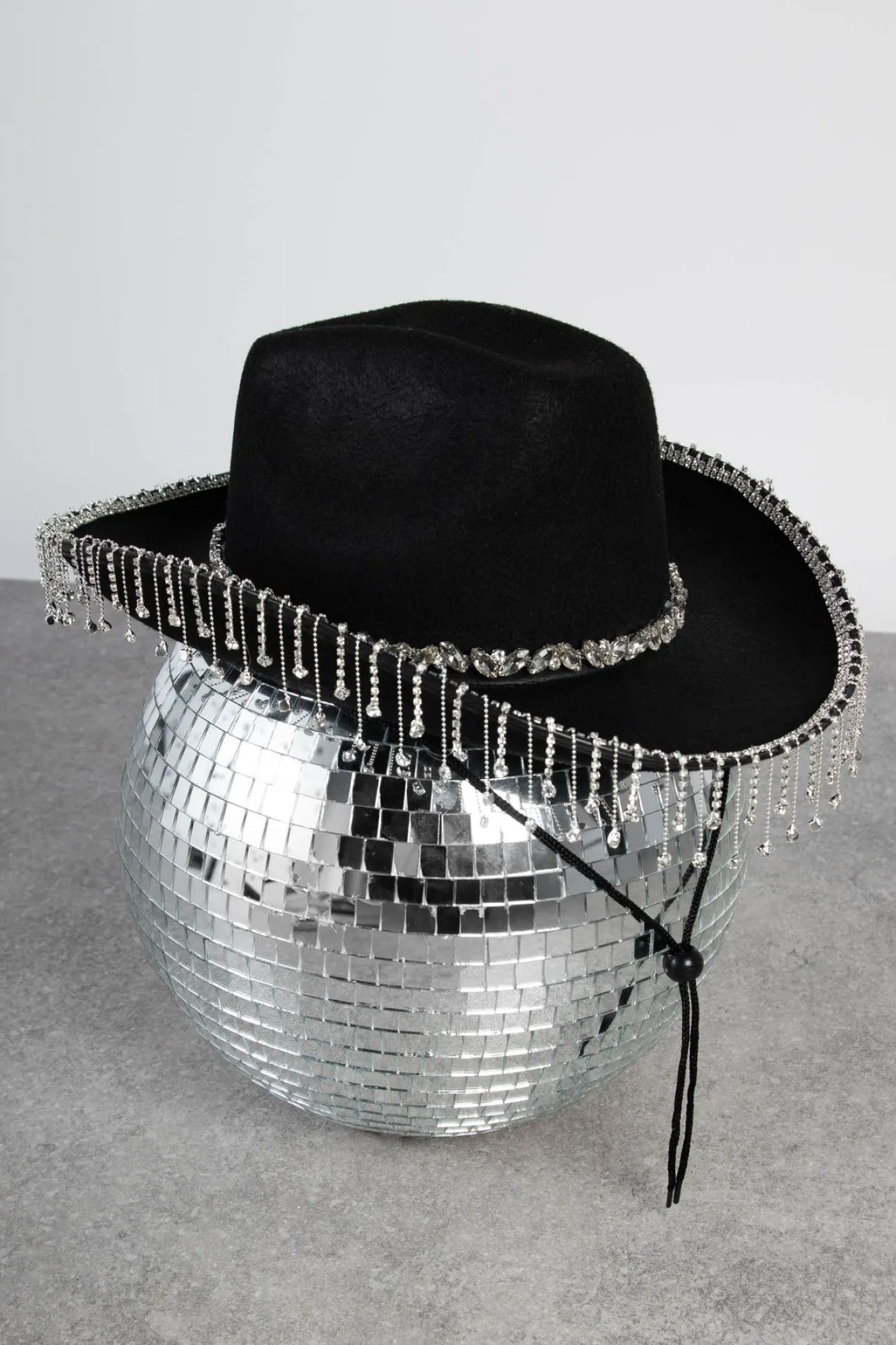 Women Daisy Street Accessories | Partywear-Diamante Tassel Cowboy Hat in