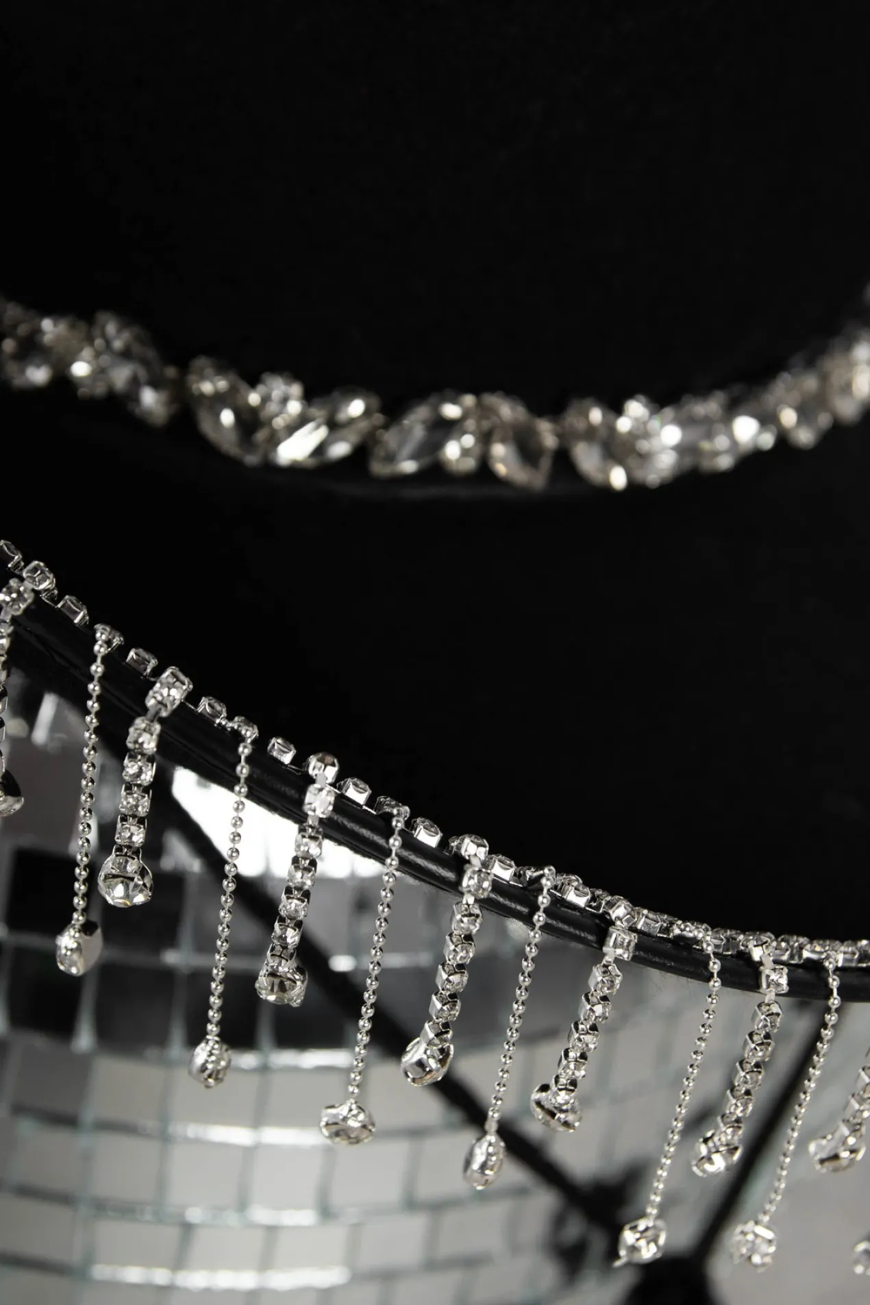 Women Daisy Street Accessories | Partywear-Diamante Tassel Cowboy Hat in