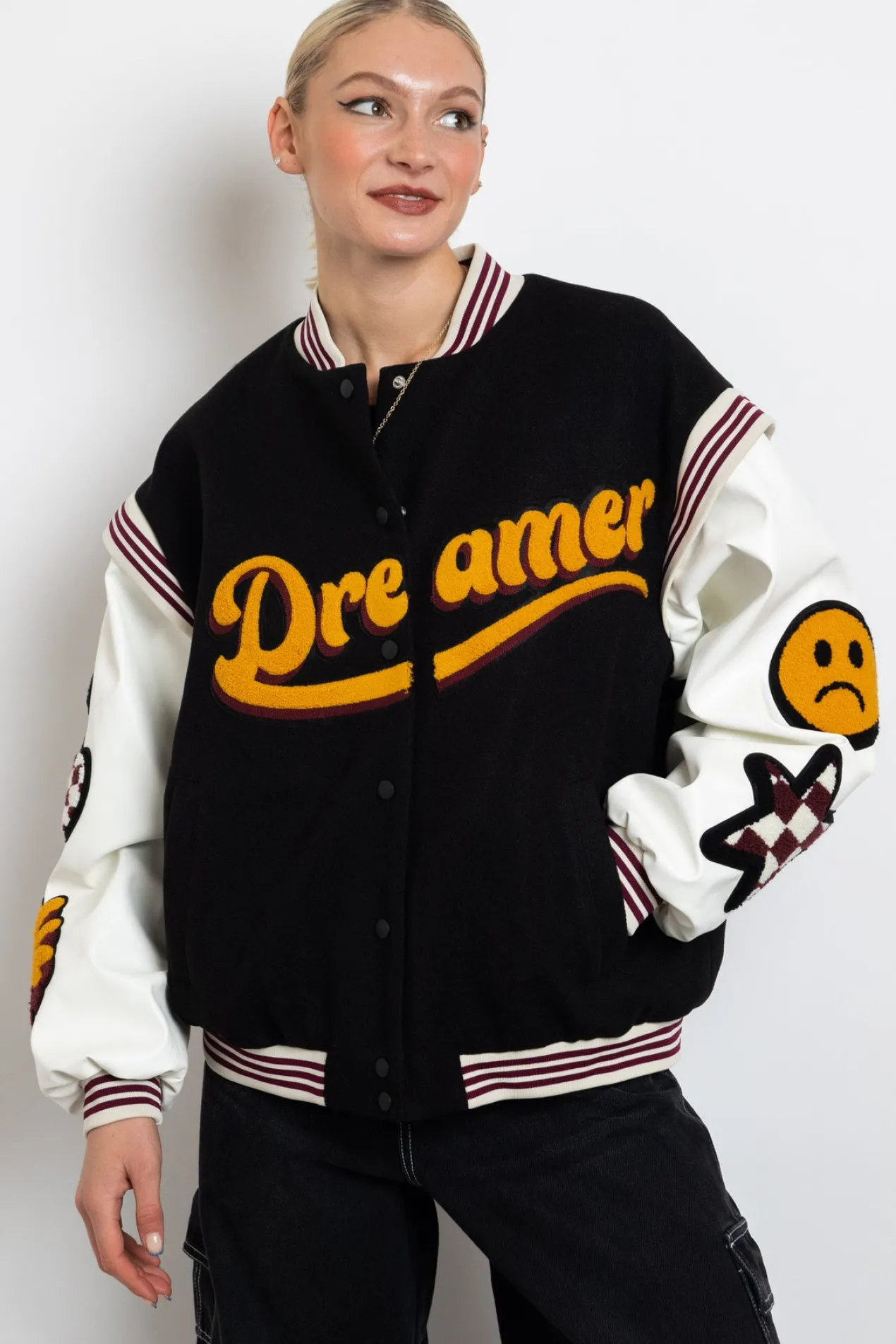 Women Daisy Street Jackets-Dreamer Bomber Jacket