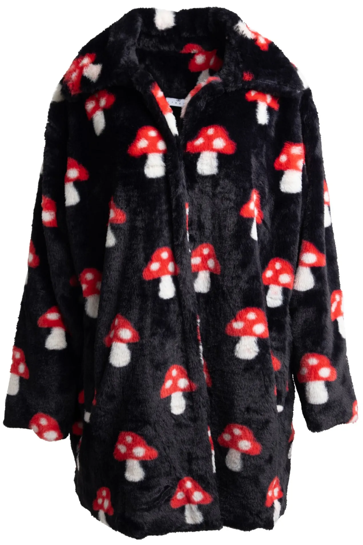 Women Daisy Street Jackets-Fur Coat in Mushroom Print