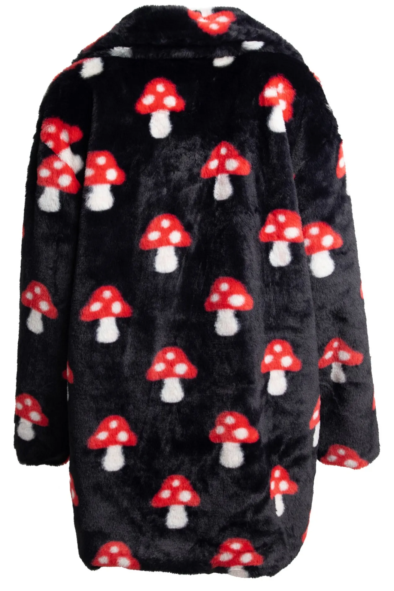 Women Daisy Street Jackets-Fur Coat in Mushroom Print