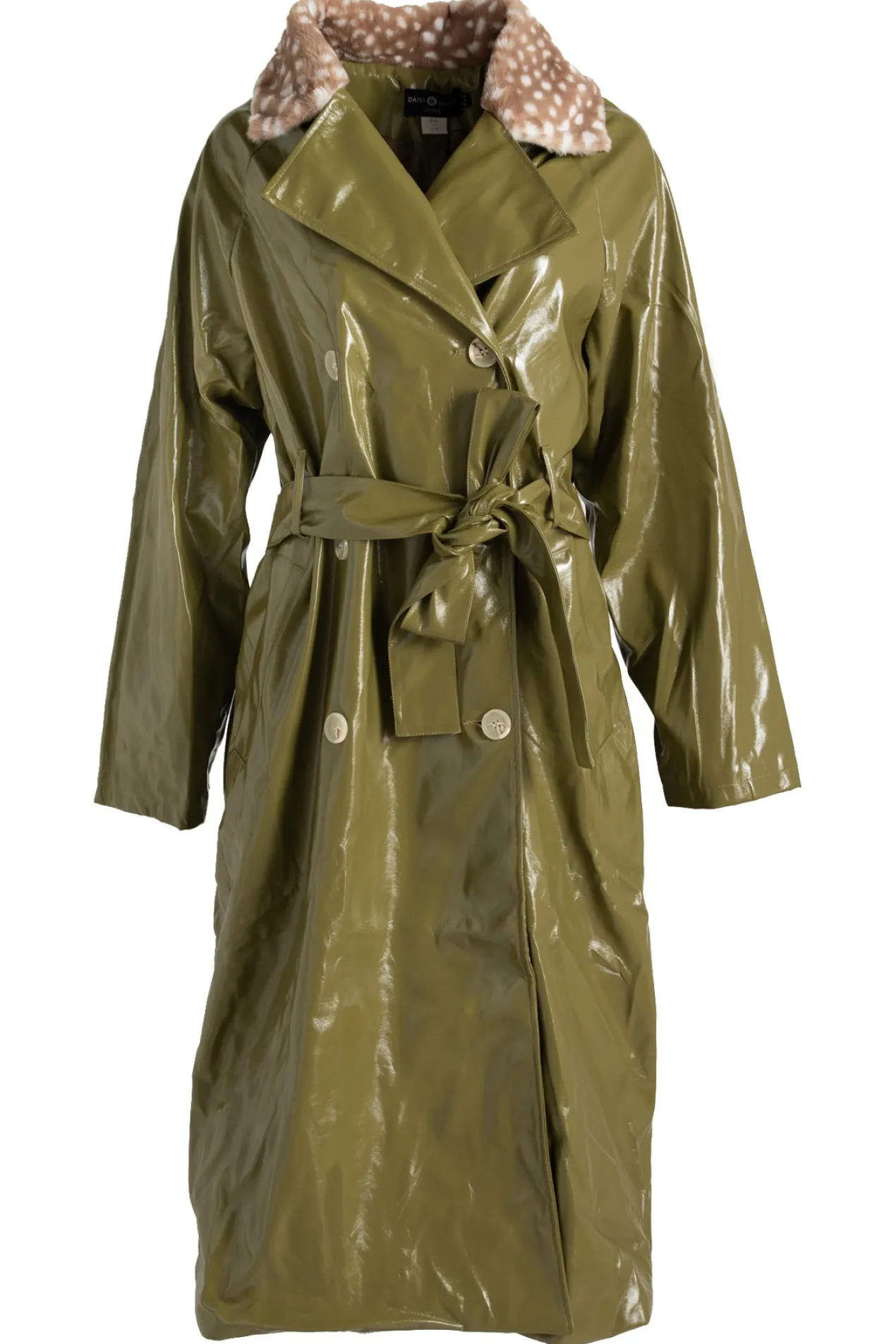 Women Daisy Street Jackets-Fur Trench Coat in