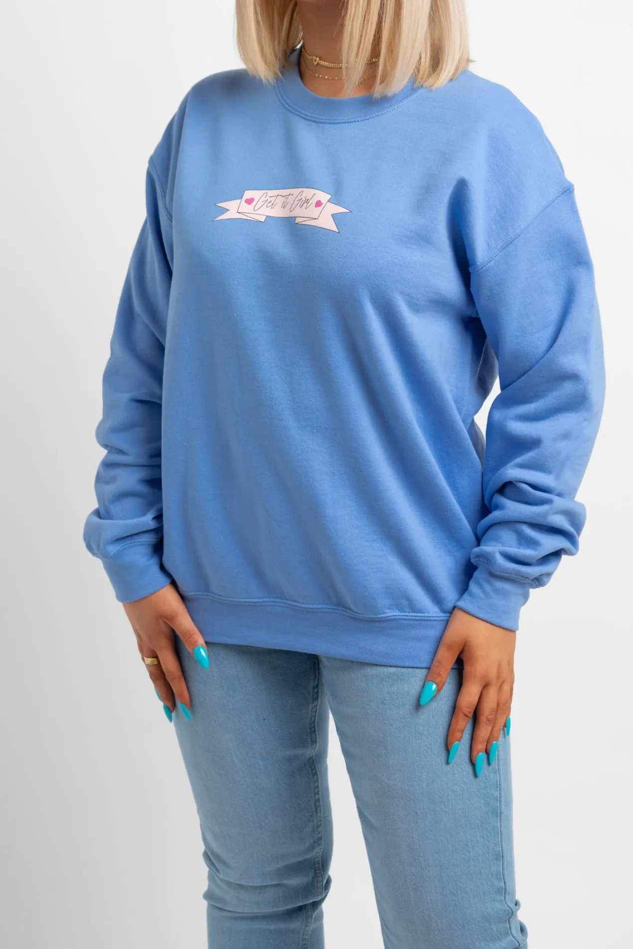 Women Daisy Street Hoodies & Sweatshirts-Get It Girl Sweatshirt