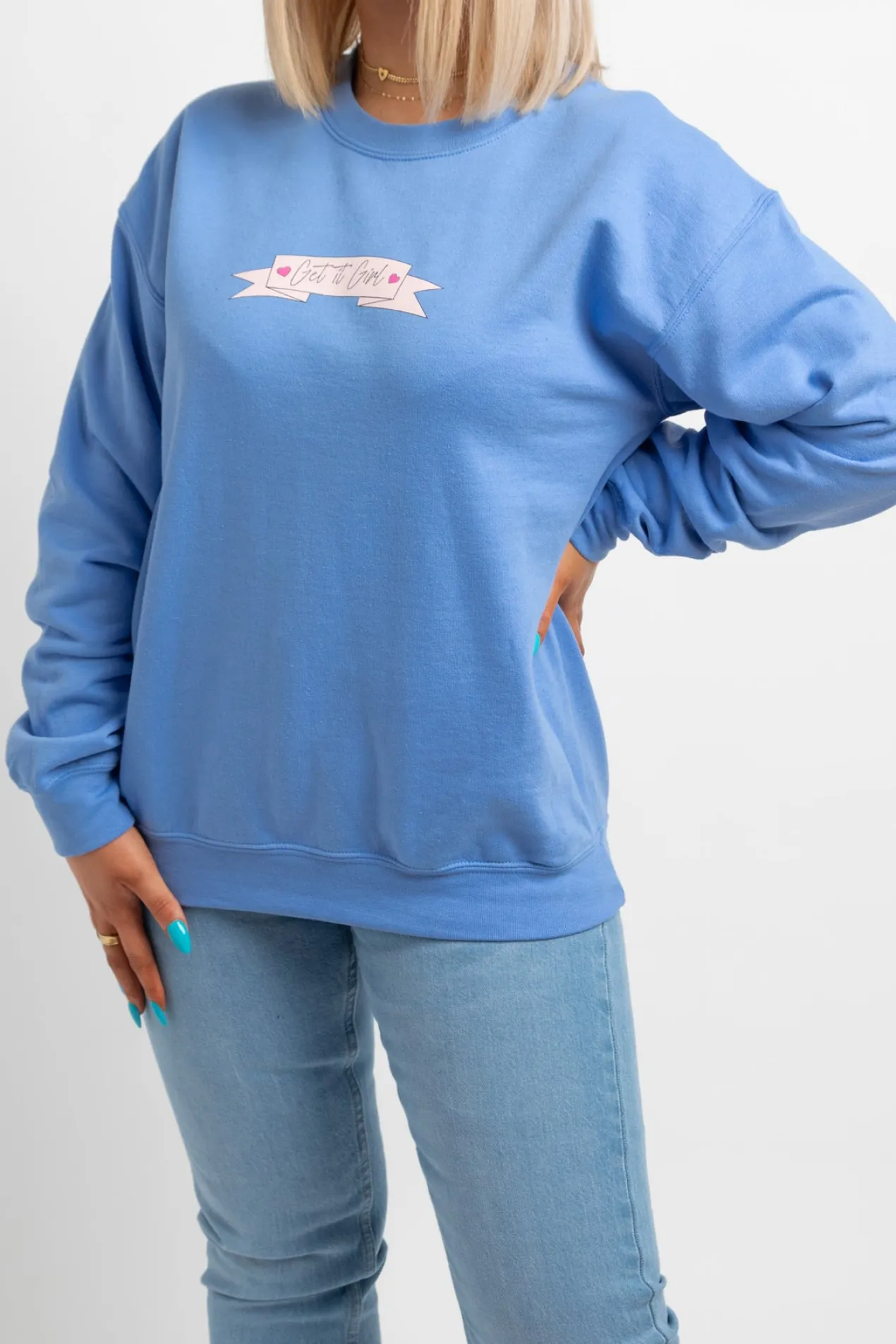 Women Daisy Street Hoodies & Sweatshirts-Get It Girl Sweatshirt