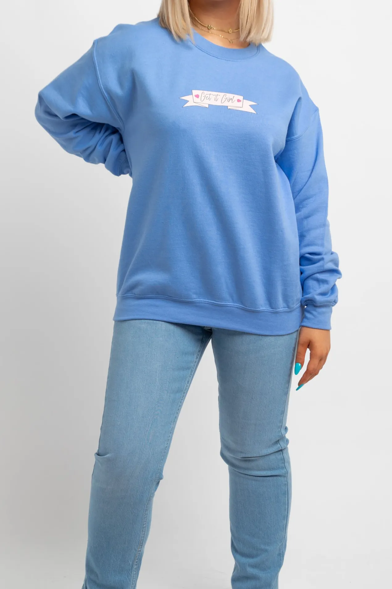 Women Daisy Street Hoodies & Sweatshirts-Get It Girl Sweatshirt