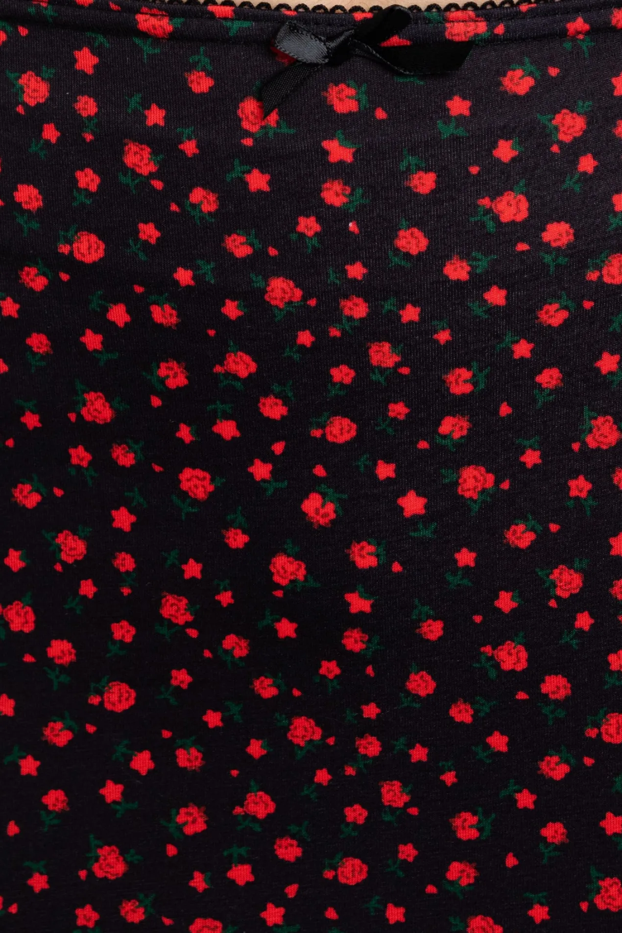Women Daisy Street Skirts-Knitted Midi Skirt in Ditsy Red Floral
