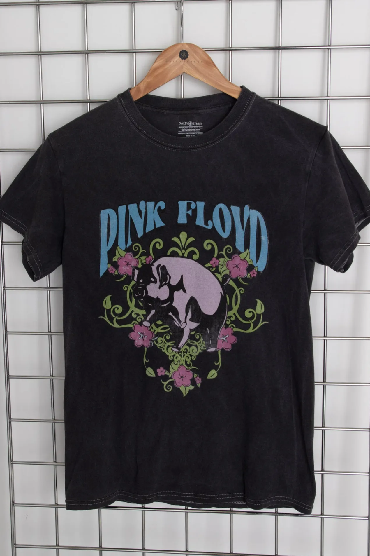 Women Daisy Street T-Shirts-Licensed Relaxed T-Shirt With Pink Floyd Floral Print