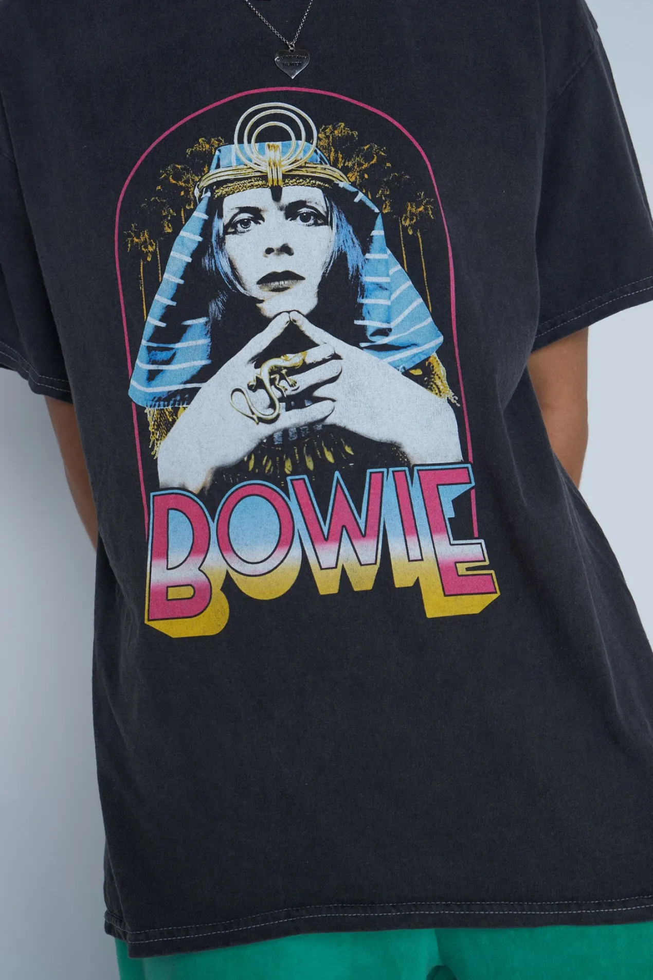 Women Daisy Street T-Shirts-Licensed Relaxed T-Shirt With Bowie Print