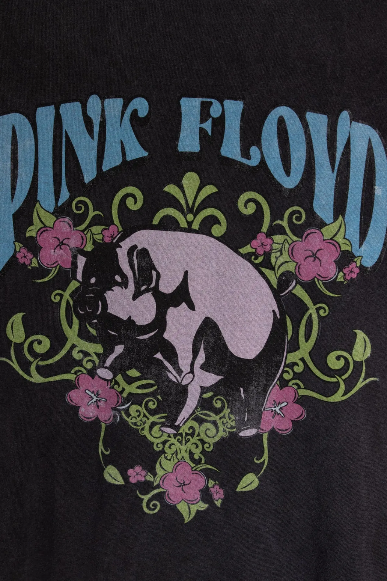 Women Daisy Street T-Shirts-Licensed Relaxed T-Shirt With Pink Floyd Floral Print