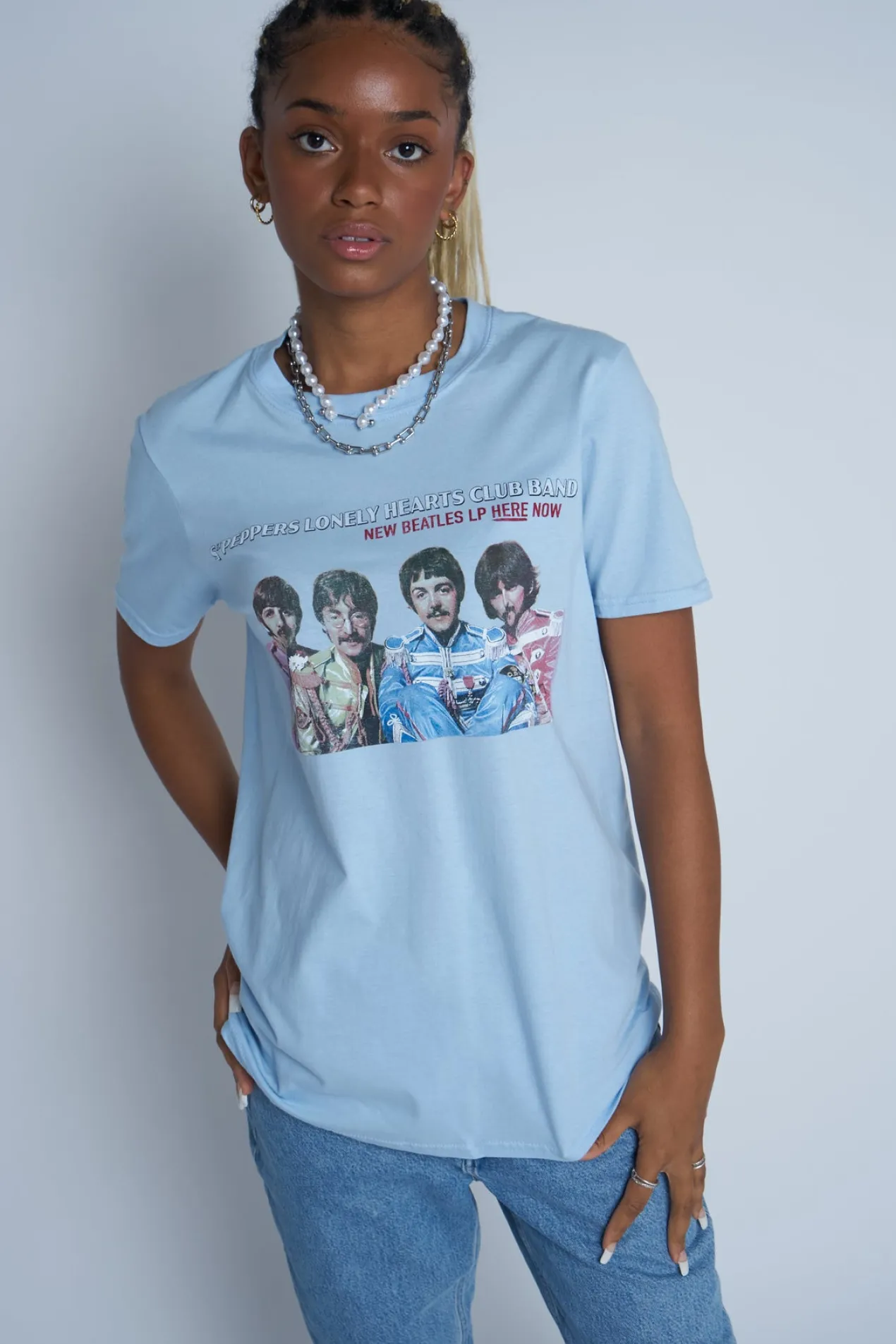 Women Daisy Street T-Shirts-Licensed Relaxed T-Shirt With The Beatles Print