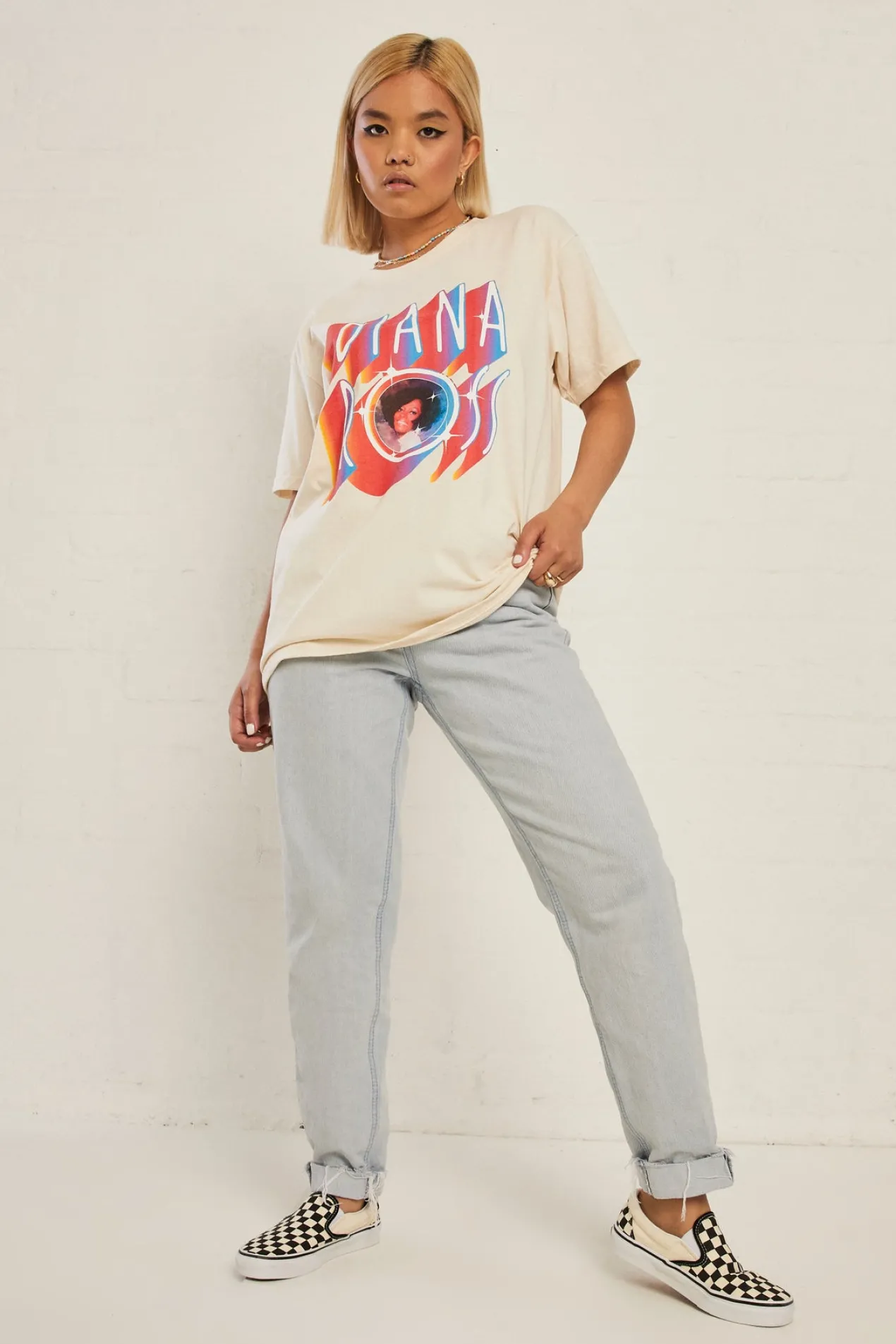 Women Daisy Street T-Shirts-Licensed Relaxed Diana Ross T-Shirt