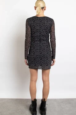 Women Daisy Street Dresses-Mesh Long Sleeve Mini Dress