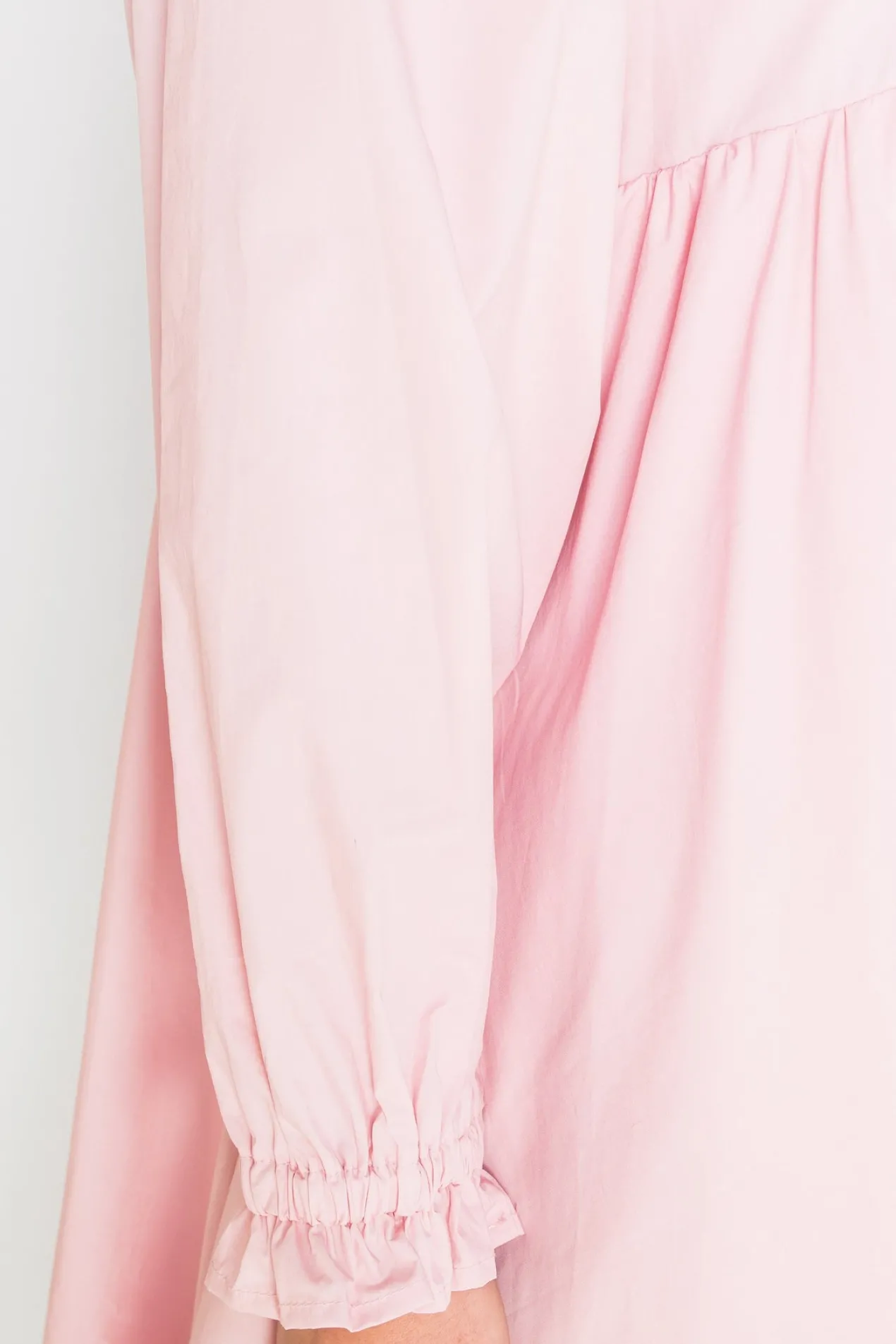 Women Daisy Street Dresses-Mini Smock Dress with Full Skirt in Cotton