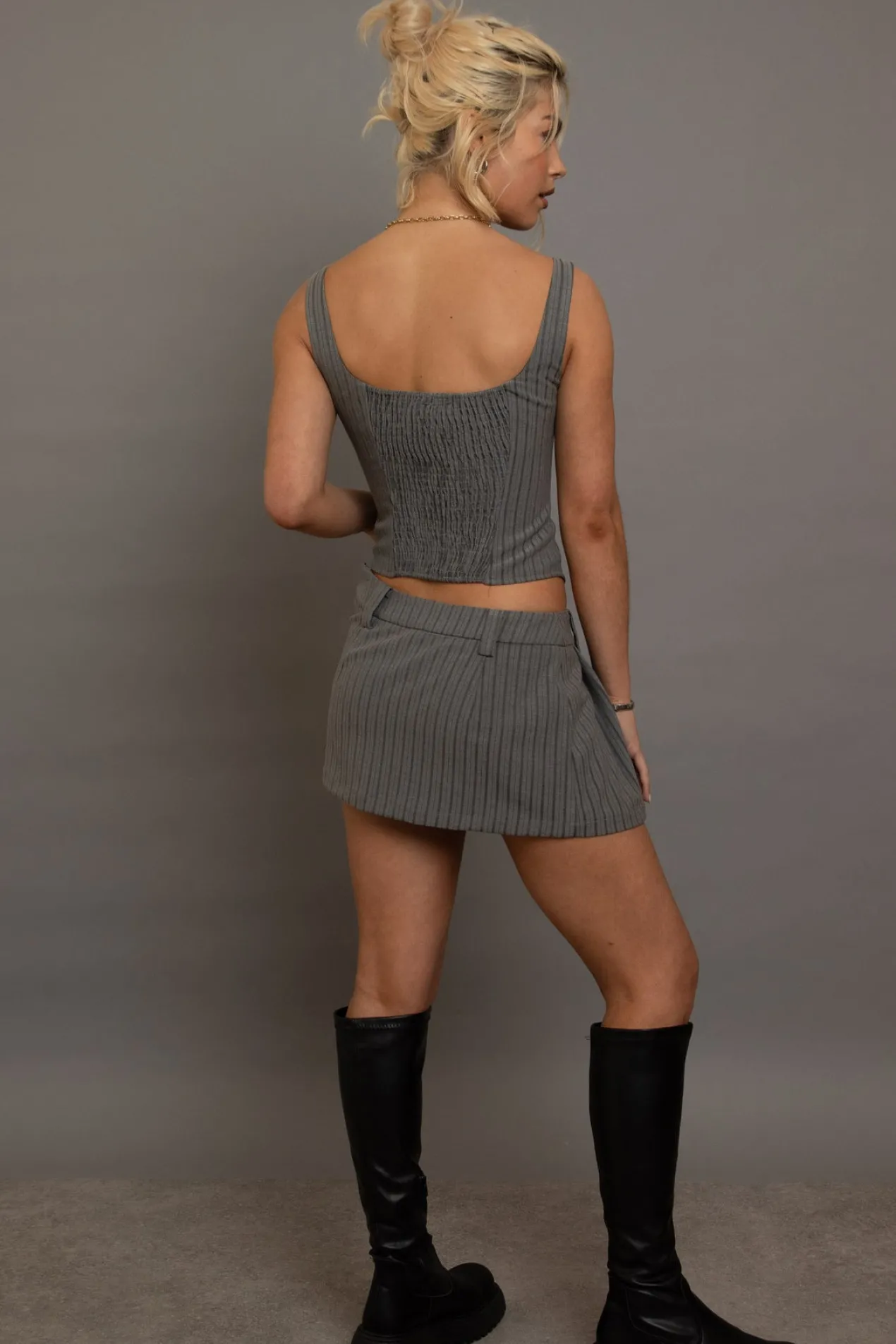 Women Daisy Street Partywear | Skirts-Mini Stripe Pleated Skirt