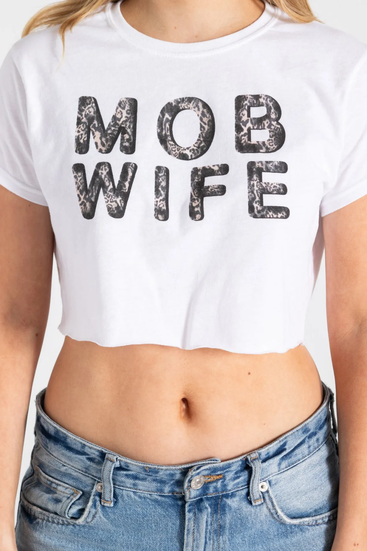 Women Daisy Street Tops | T-Shirts-Mob Wife Cropped Tee