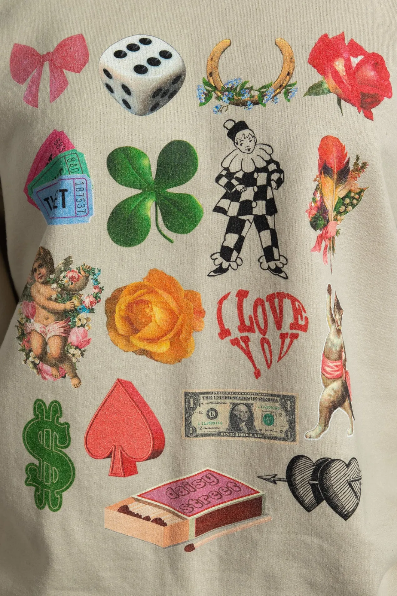 Women Daisy Street Hoodies & Sweatshirts-Multi Graphic Oversized Sweat