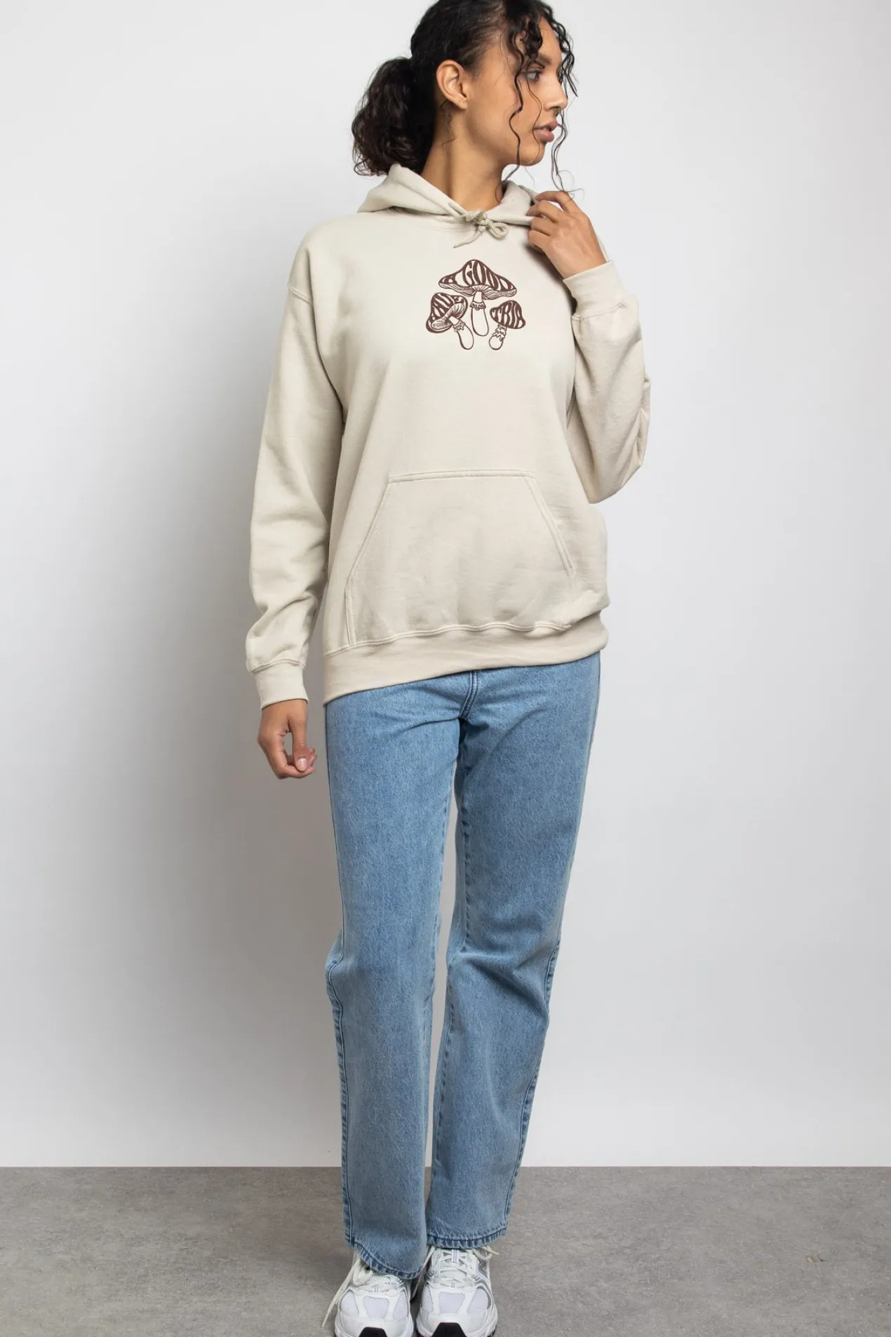 Women Daisy Street Hoodies & Sweatshirts-Oversized Hoodie with Have A Good Trip Print
