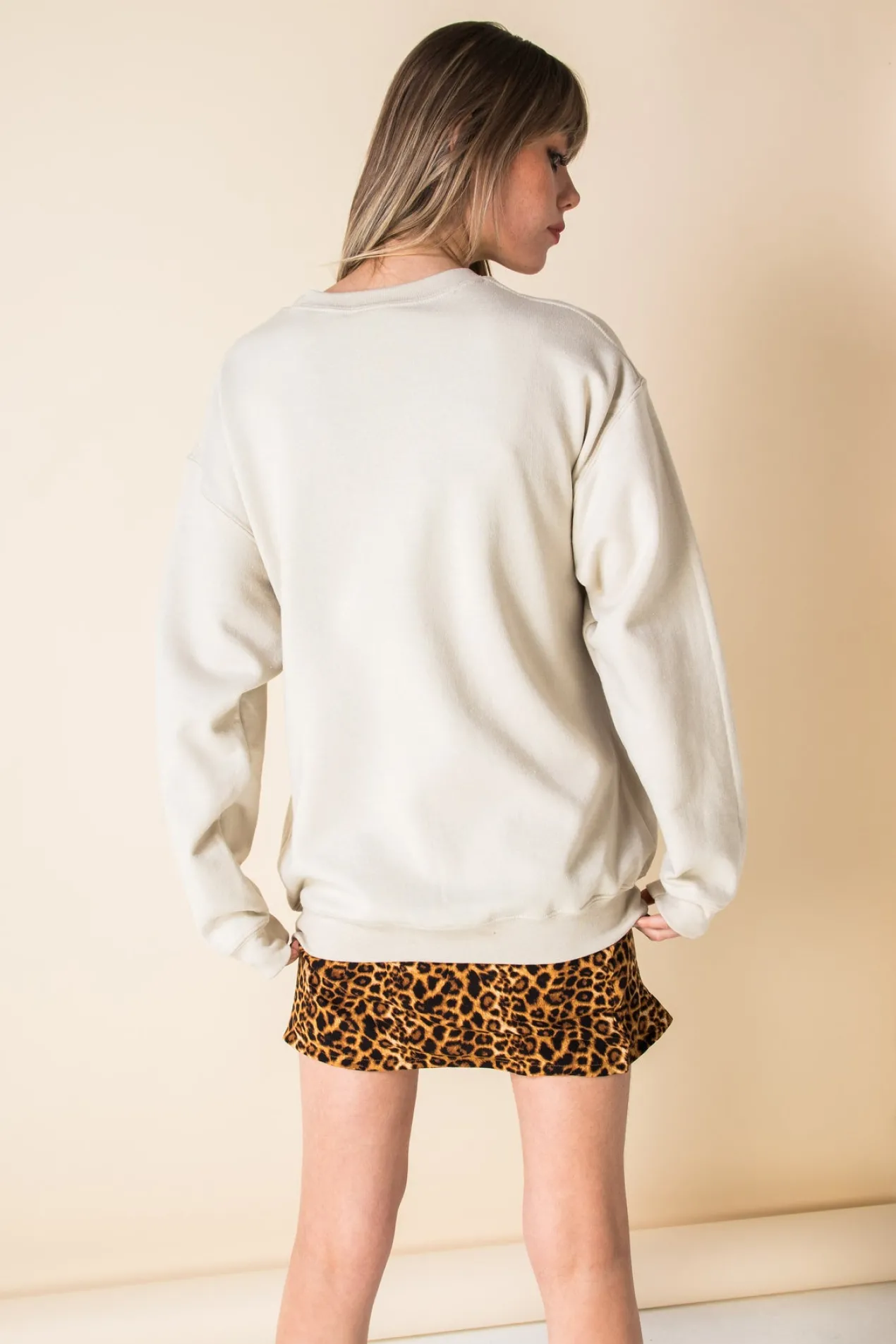 Women Daisy Street Hoodies & Sweatshirts-Oversized Sweat with Live Life in Full Bloom Print