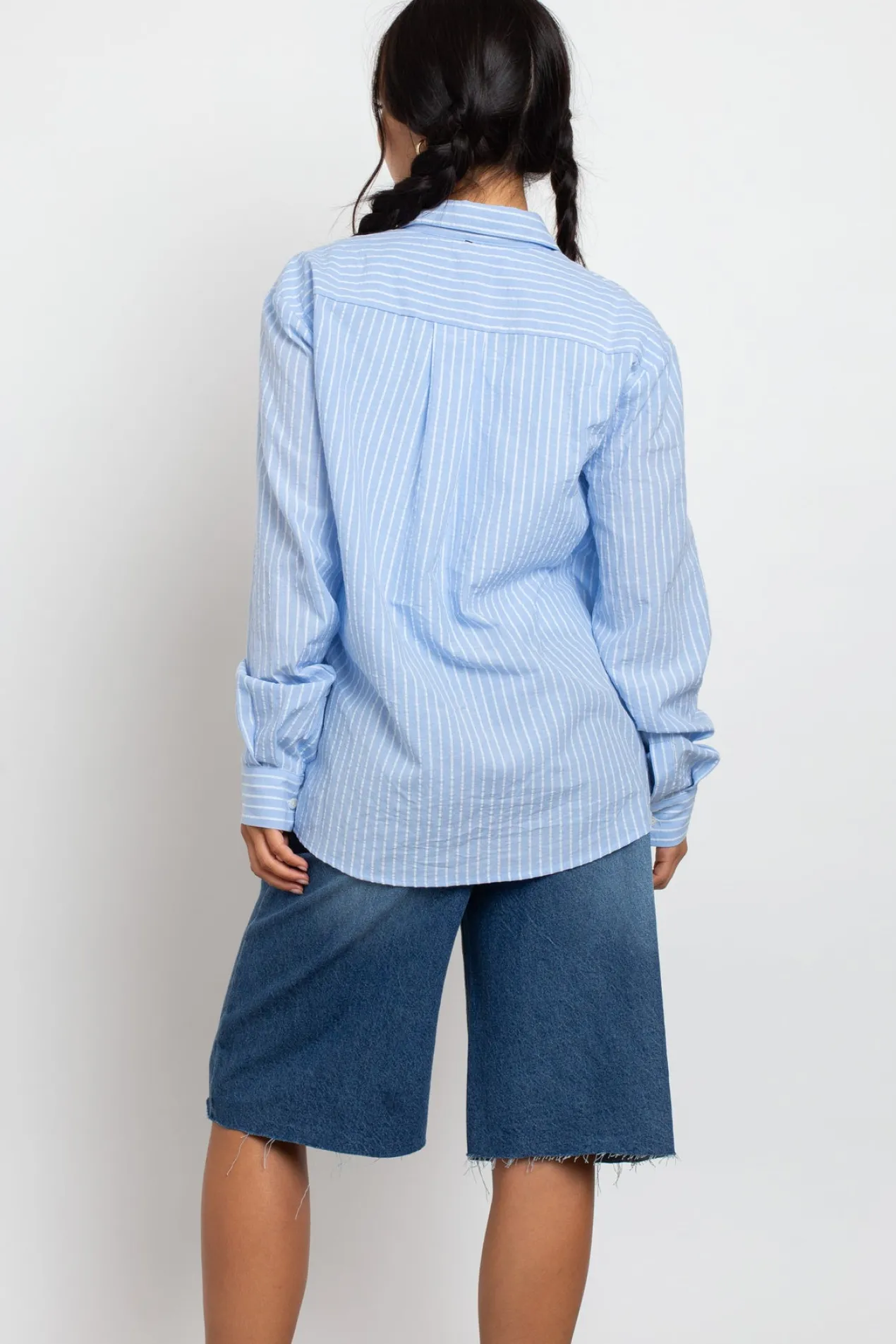 Women Daisy Street Tops-Relaxed Fit Stripe Shirt