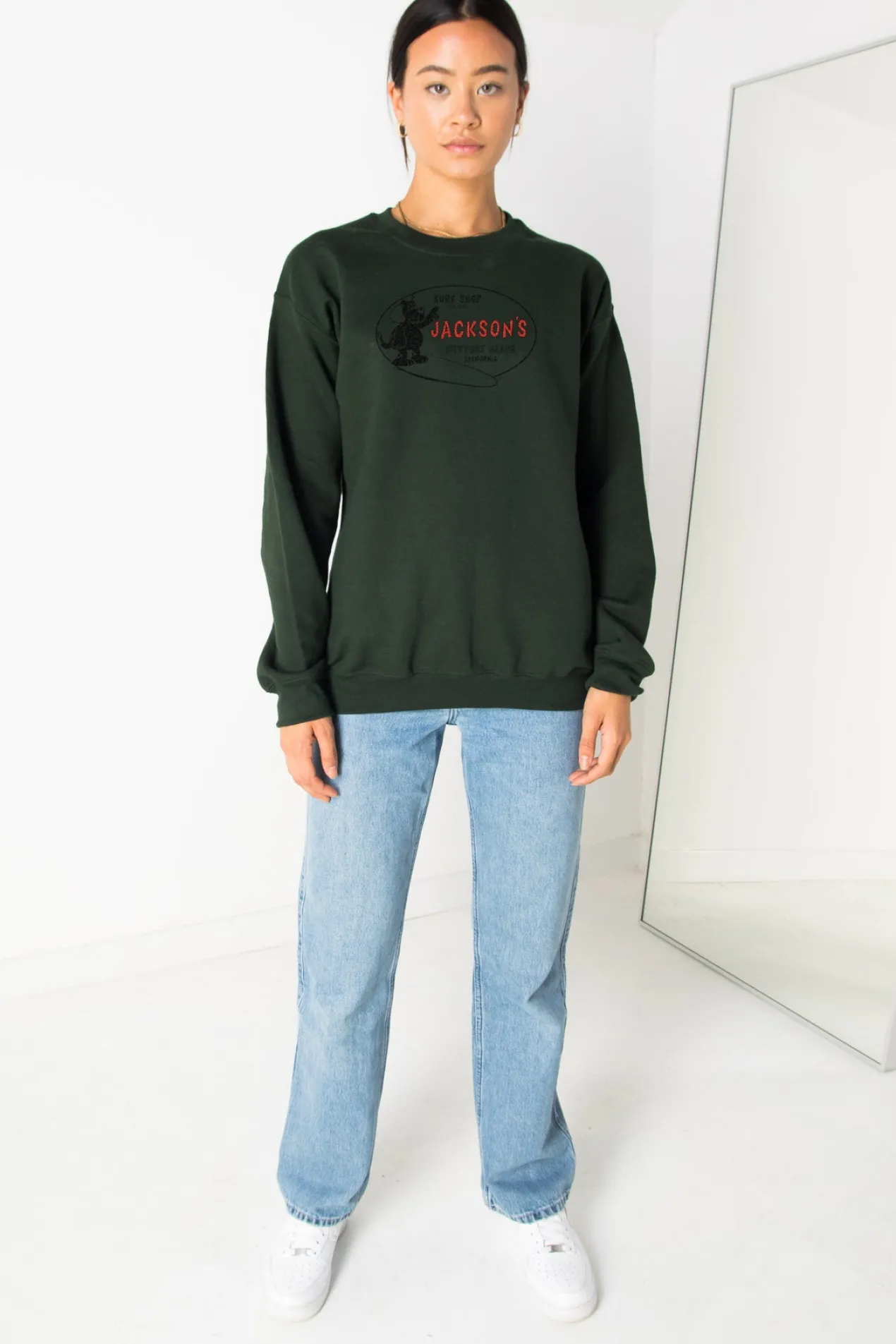 Women Daisy Street Hoodies & Sweatshirts-Relaxed Sweatshirt With Surf Shop Print