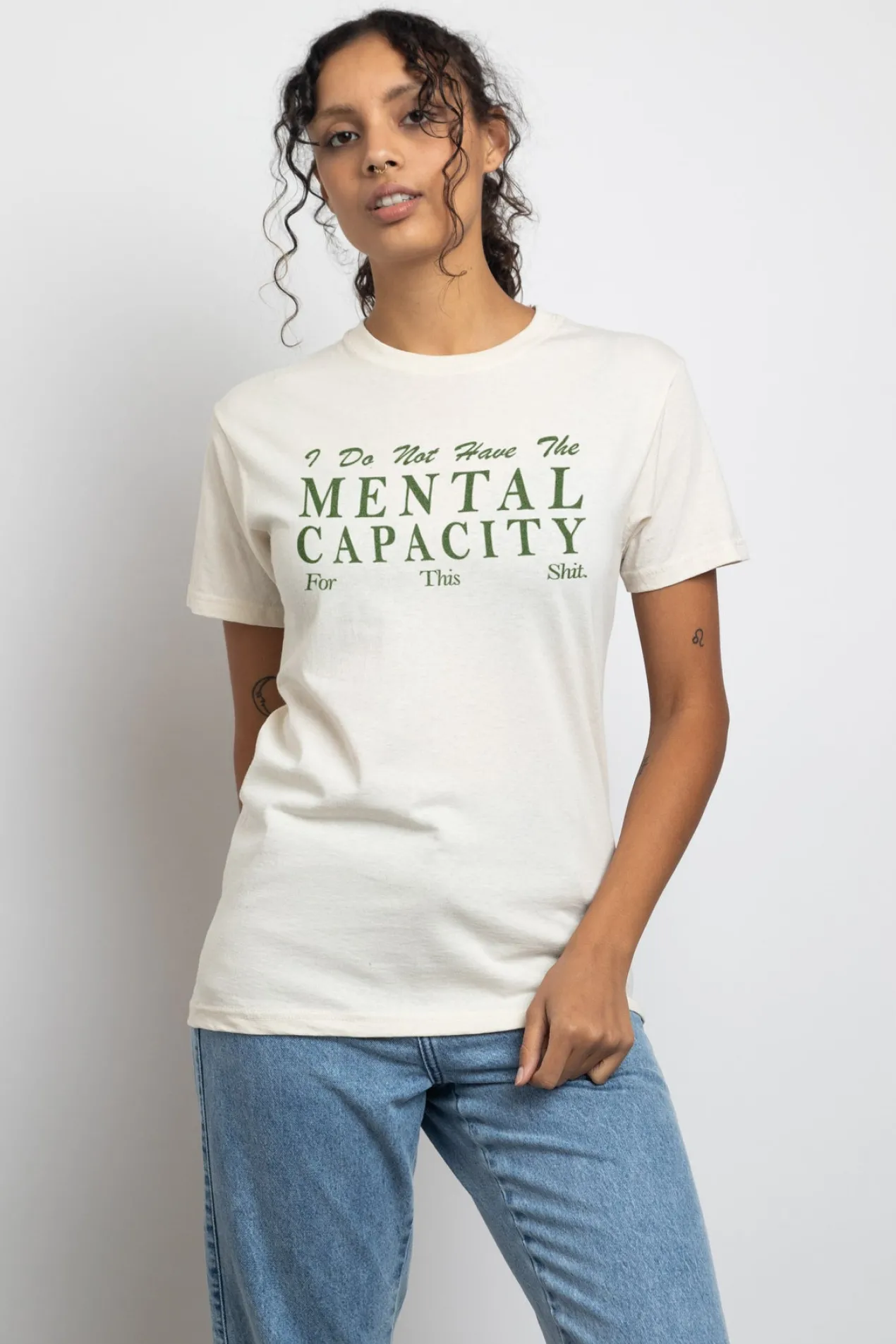 Women Daisy Street T-Shirts-Relaxed T-Shirt with Mental Capacity Print