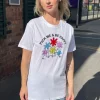 Women Daisy Street T-Shirts-Relaxed T-Shirt with Pick Me Be Happy Print