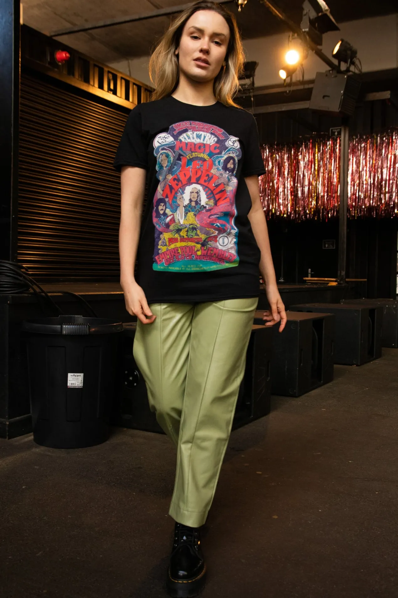 Women Daisy Street Band Tees | T-Shirts-Relaxed T-Shirt with Led Zeppelin Electric Magic Print