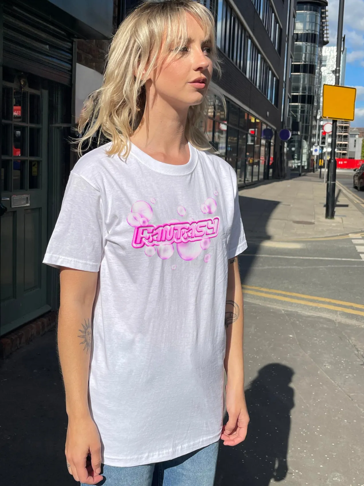 Women Daisy Street T-Shirts-Relaxed T-Shirt with Fantasy Print