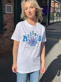 Women Daisy Street T-Shirts-Relaxed T-Shirt with Abierto Print
