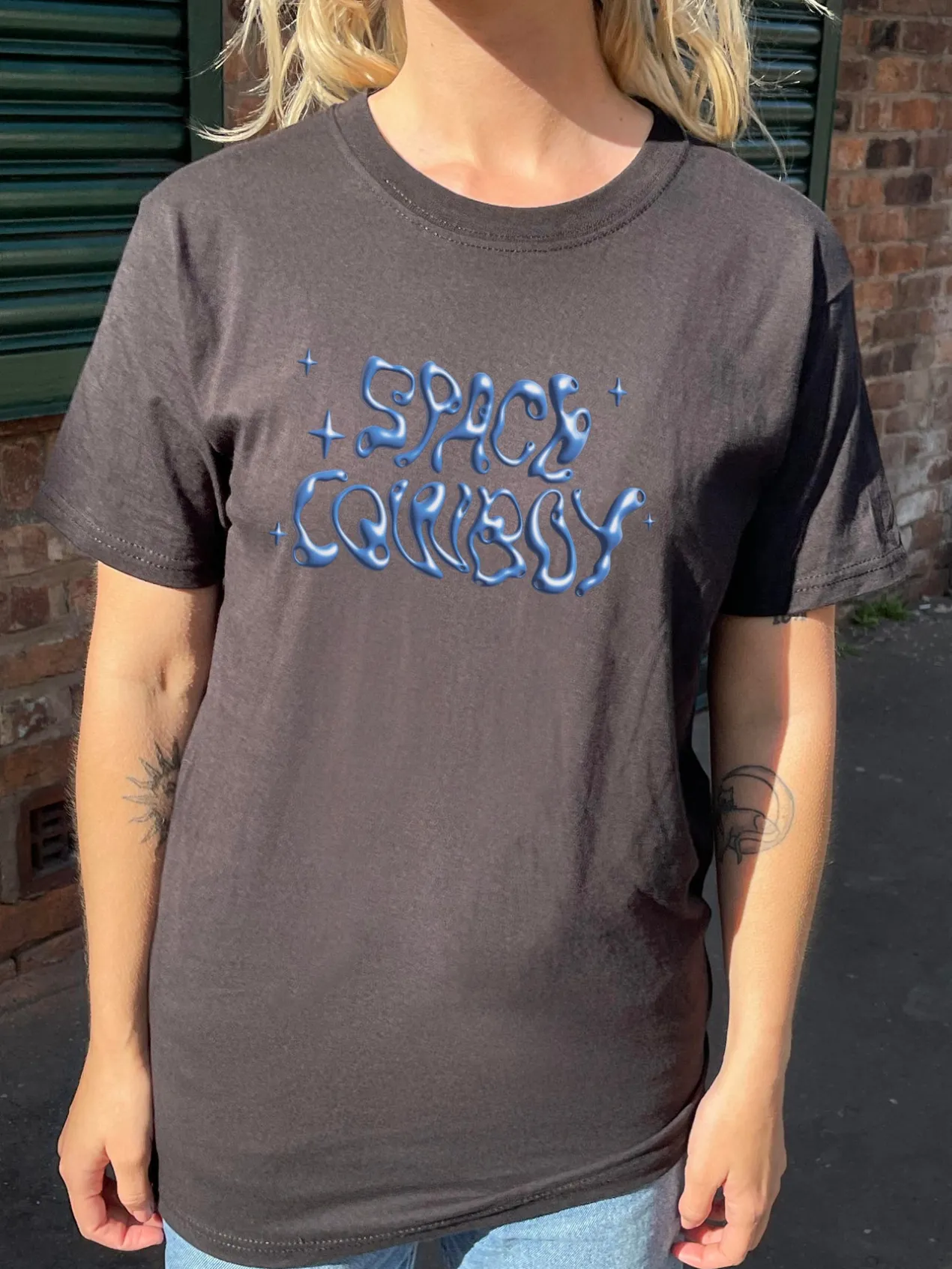 Women Daisy Street T-Shirts-Relaxed T-Shirt with Space Cowboy Graphic