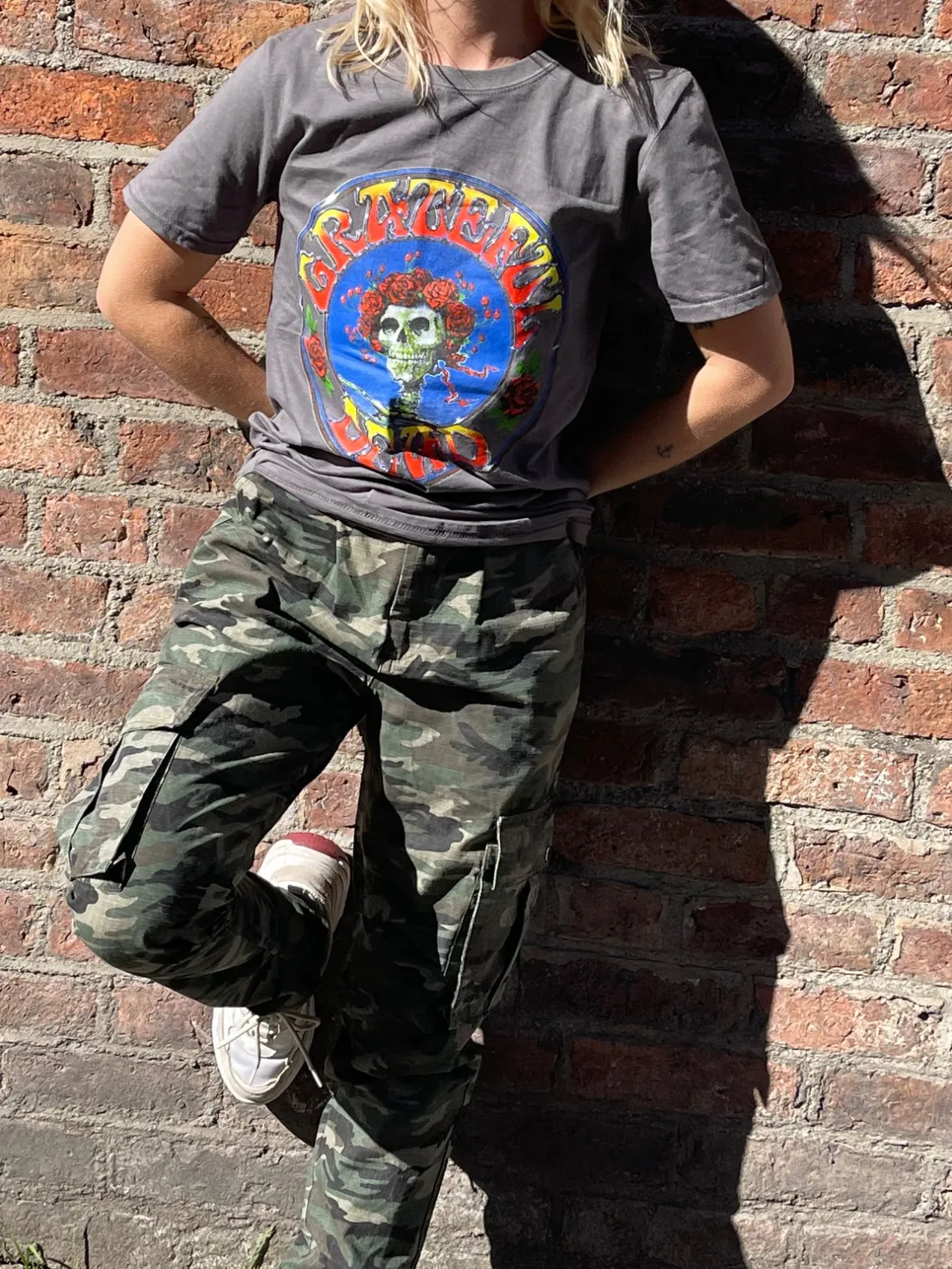 Women Daisy Street Band Tees-Relaxed T-Shirt with Grateful Dead Print