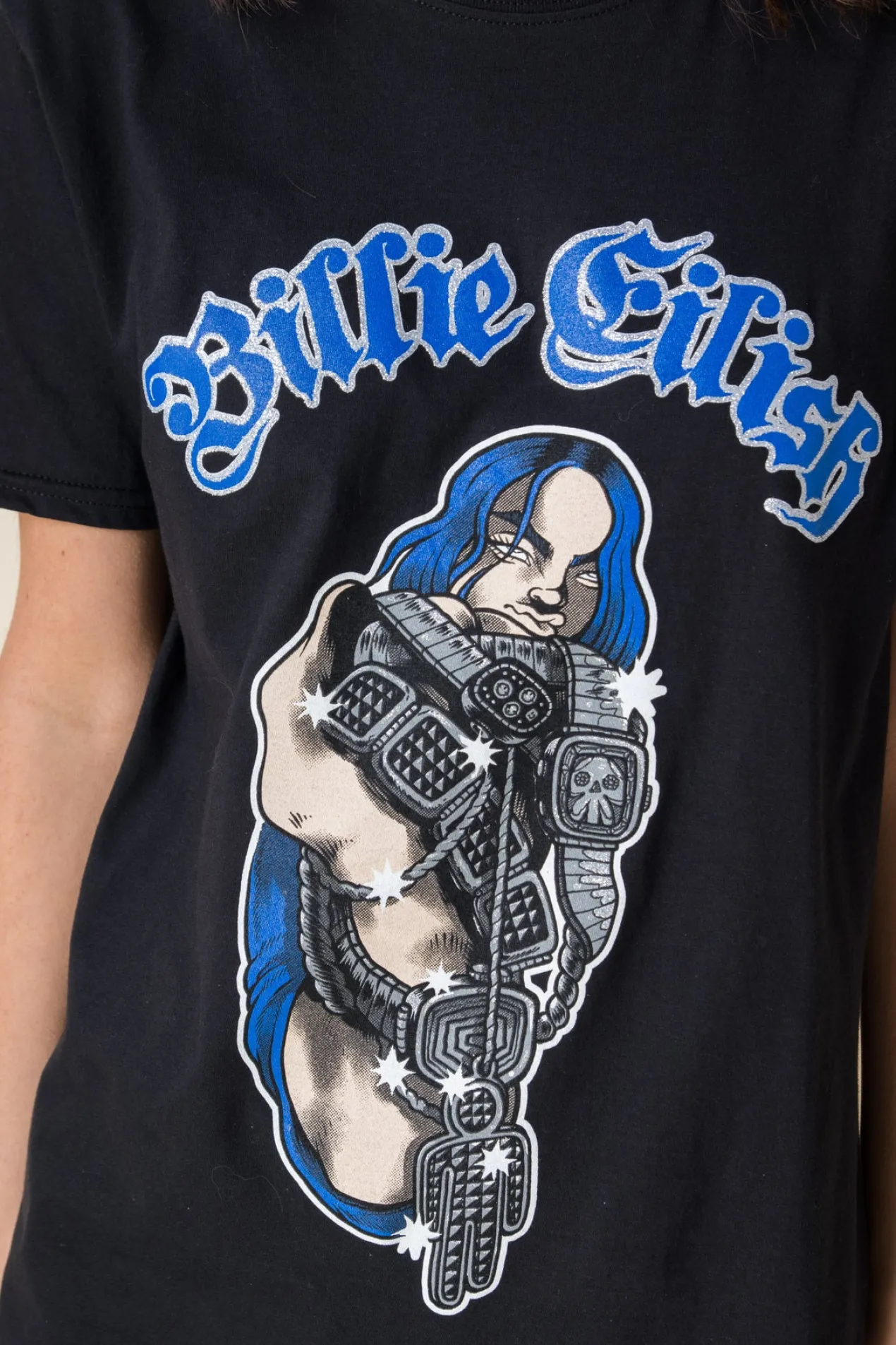 Women Daisy Street Band Tees-Relaxed T-Shirt with Billie Eilish Print