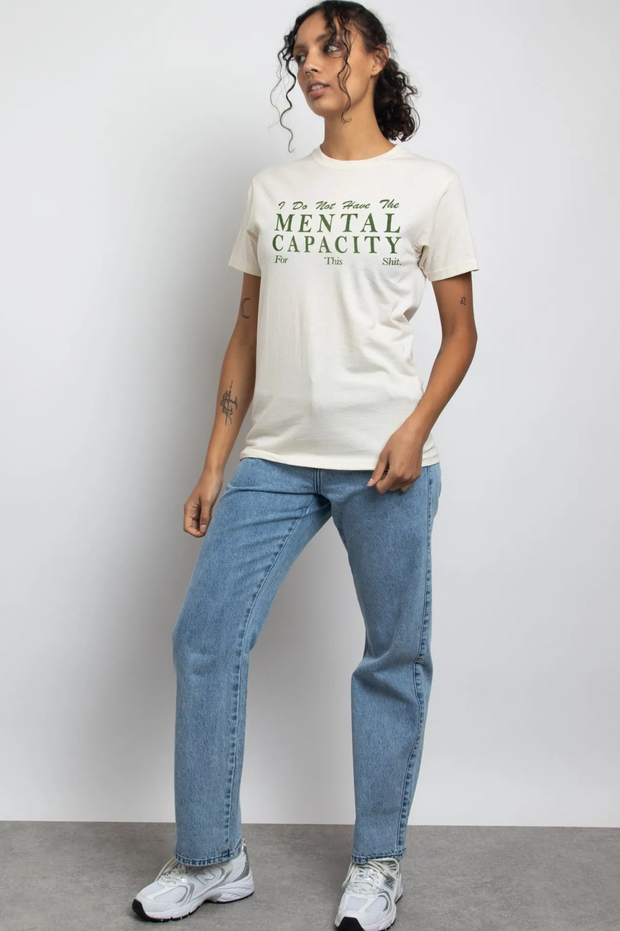 Women Daisy Street T-Shirts-Relaxed T-Shirt with Mental Capacity Print