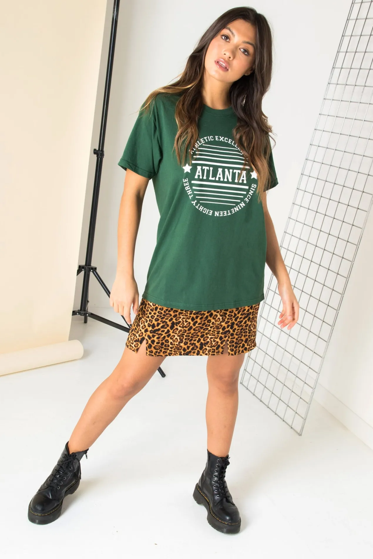 Women Daisy Street T-Shirts-Relaxed T-Shirt With Atlanta Print