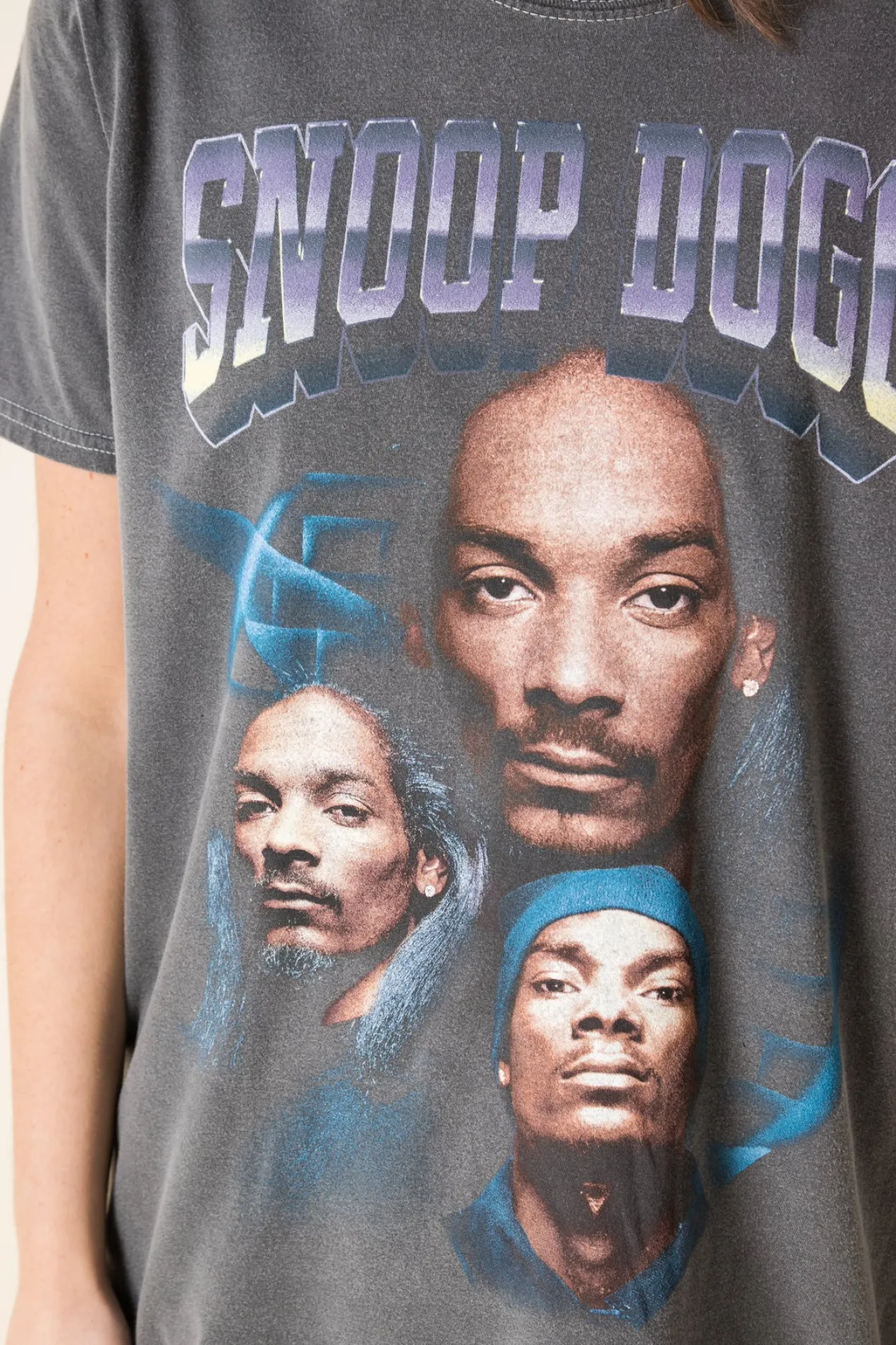 Women Daisy Street Band Tees | T-Shirts-Relaxed T-Shirt with Snoop Dogg Print