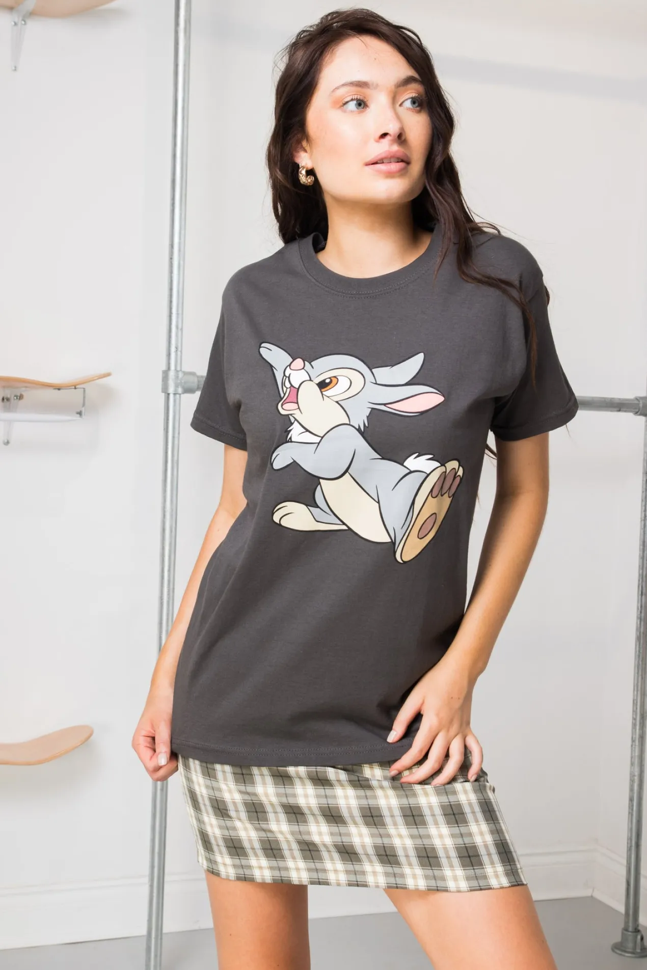 Women Daisy Street T-Shirts-Relaxed T-Shirt with Disney Thumper Print