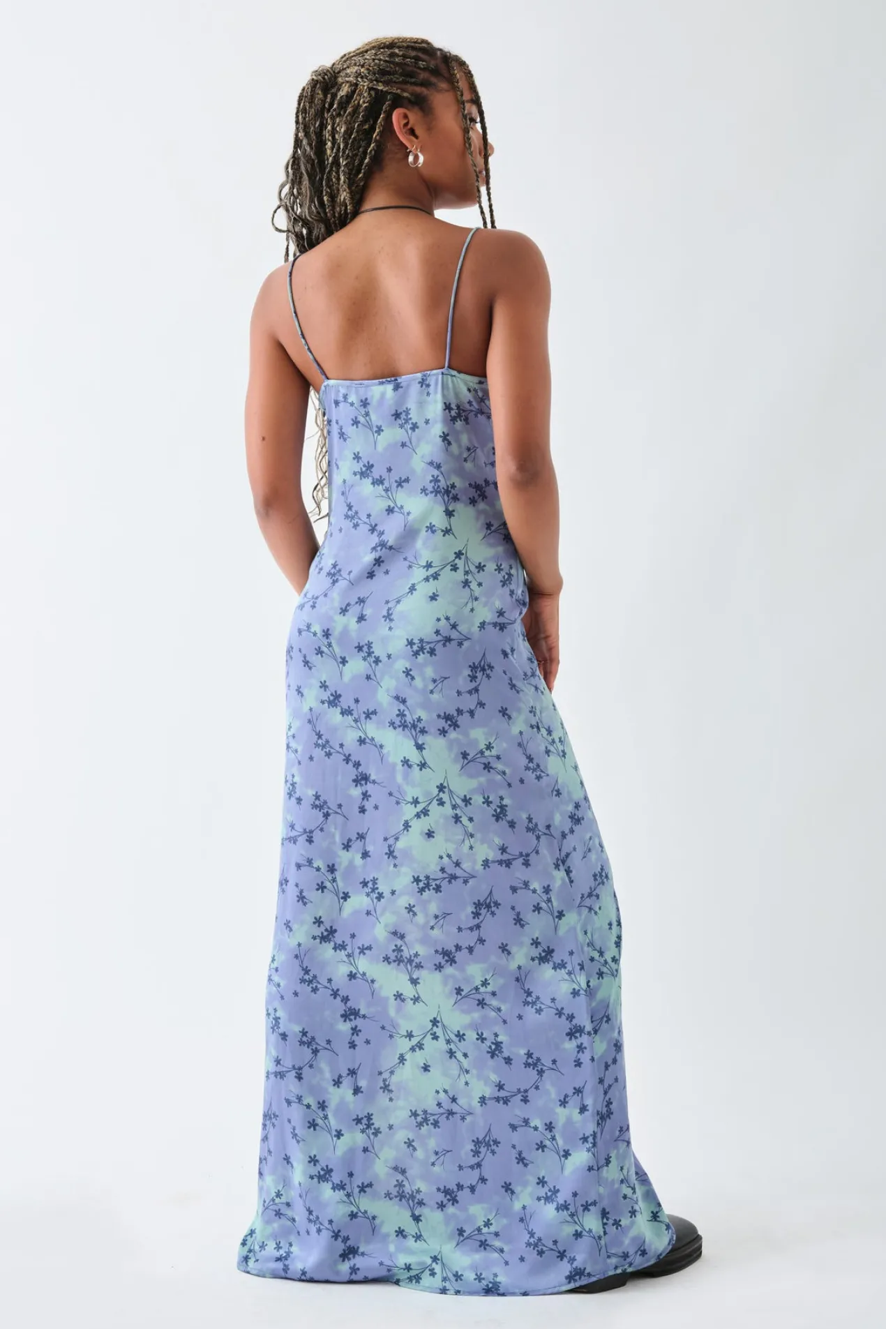Women Daisy Street Dresses-Satin Slip Cami Dress With Split
