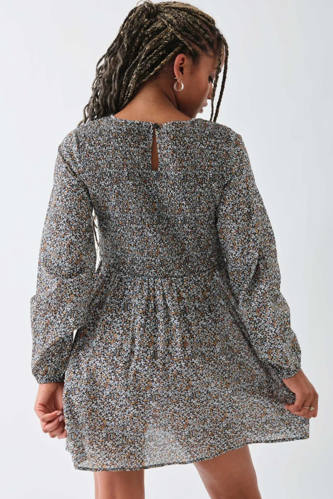 Women Daisy Street Dresses-Shirred Alexis Mini Smock Dress