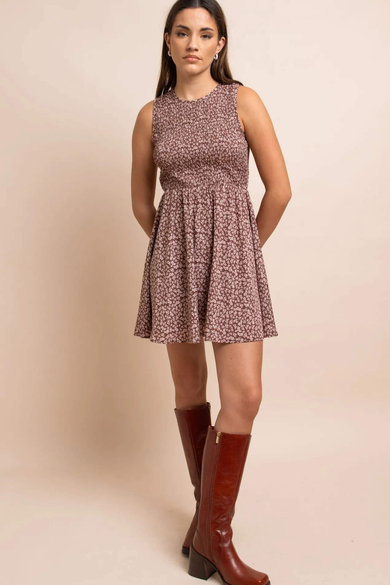 Women Daisy Street Dresses-Shirred Sleeveless Alexis Dress