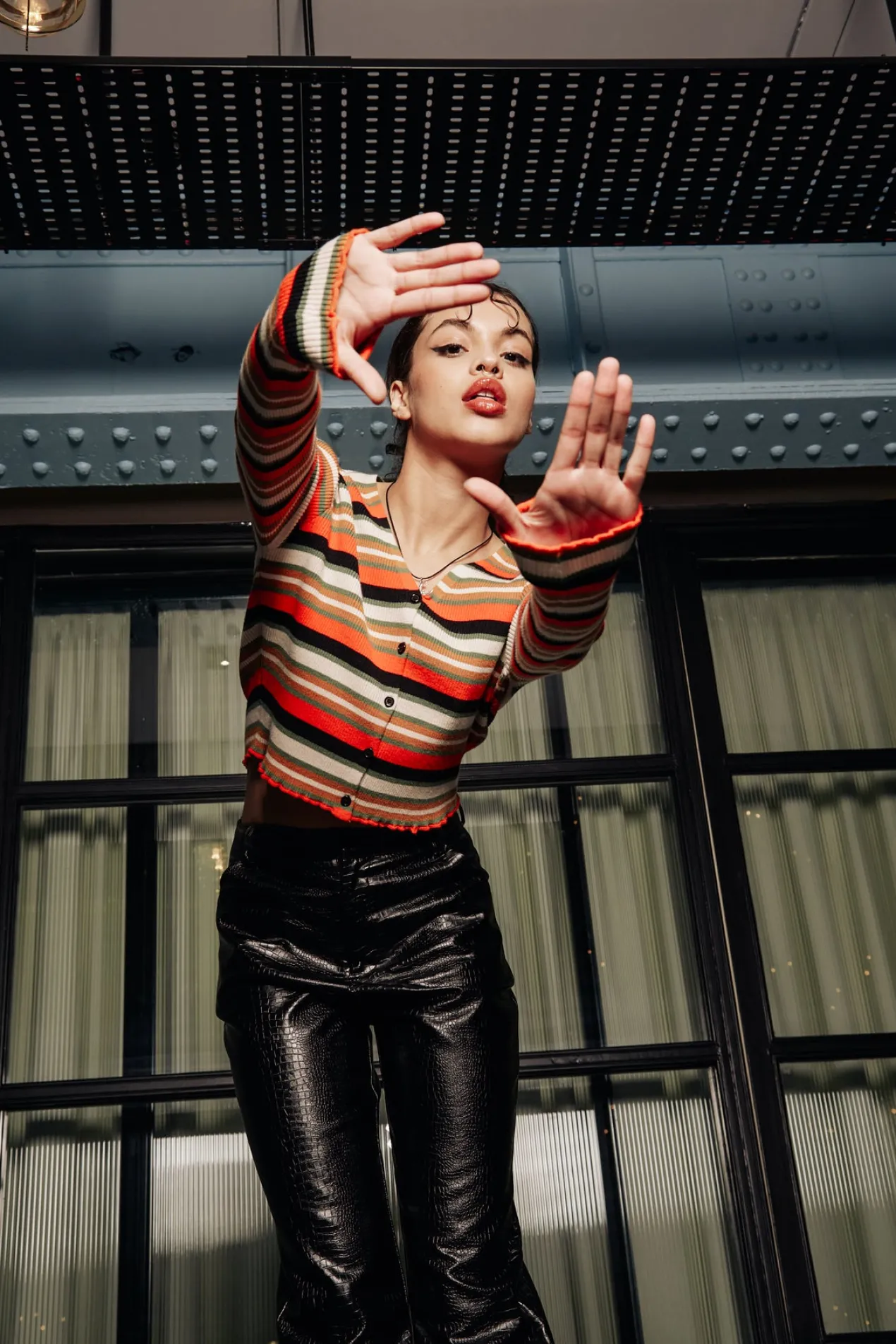 Women Daisy Street Tops | Hoodies & Sweatshirts-Stripe 90's Knit Cardigan