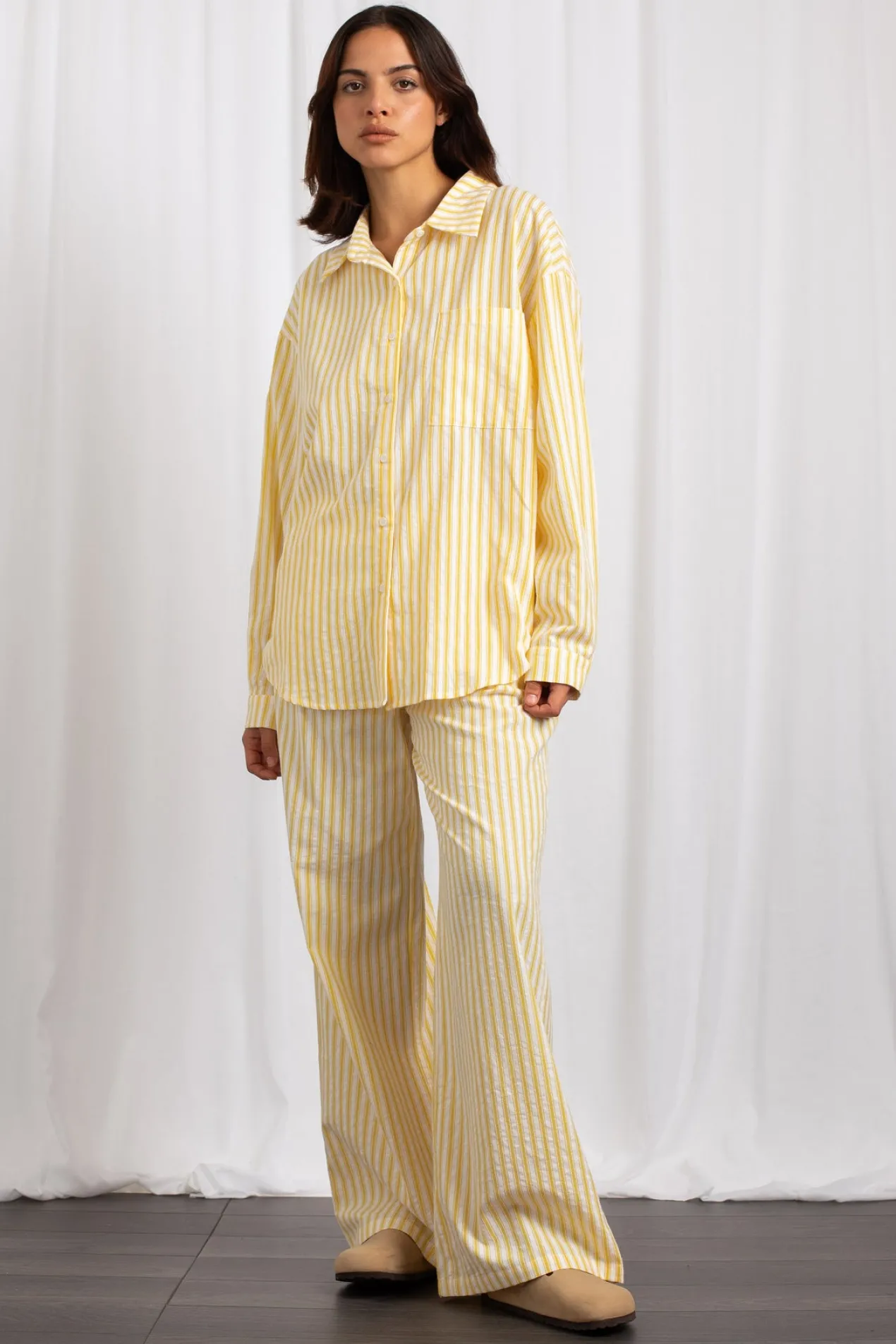 Women Daisy Street Trousers-Stripe Trousers With Elasticated Waistband