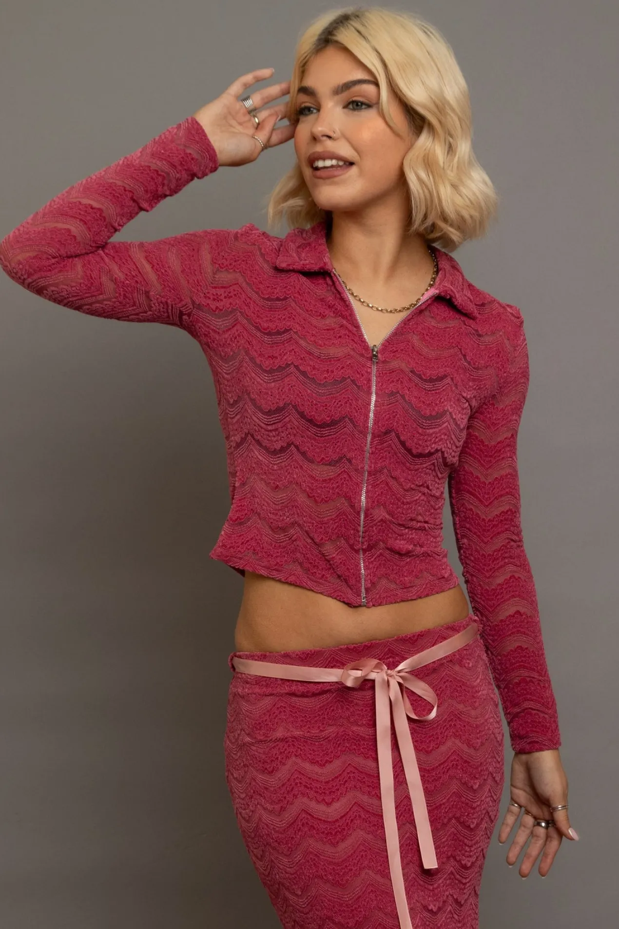 Women Daisy Street Partywear | Tops-Textured Fitted Shirt
