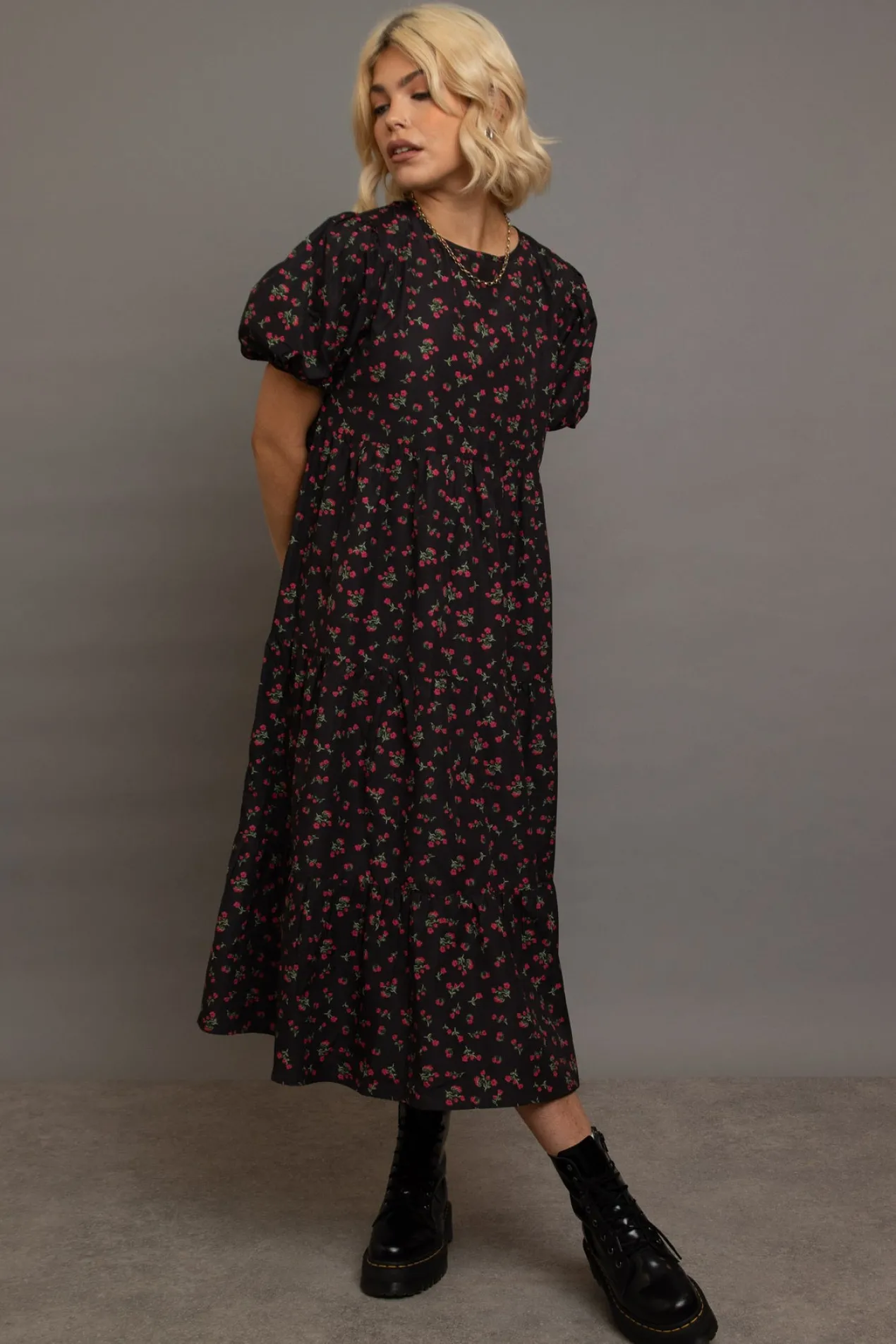 Women Daisy Street Dresses-Tiered Smock Dress