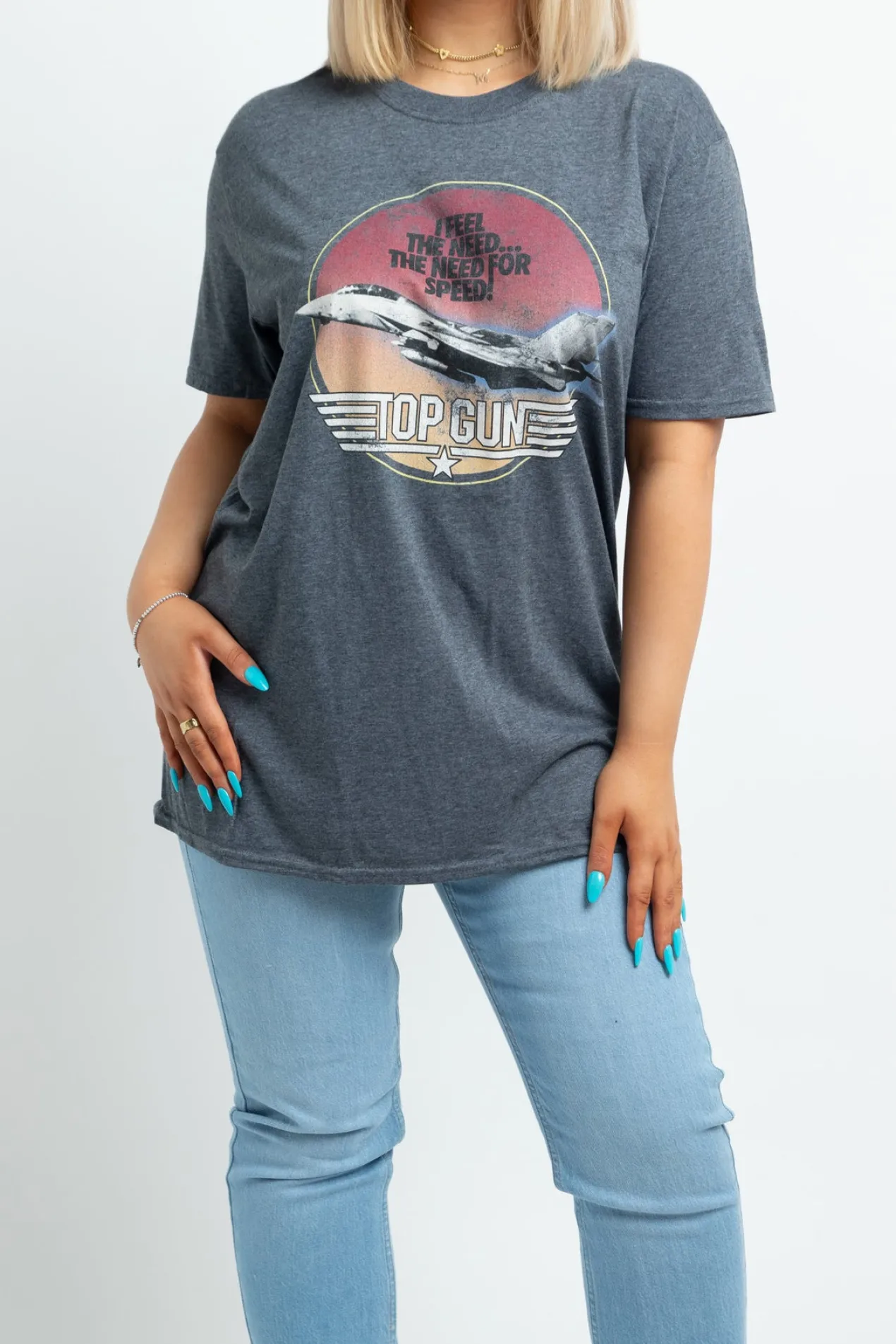 Women Daisy Street T-Shirts-Top Gun Licensed T-Shirt in
