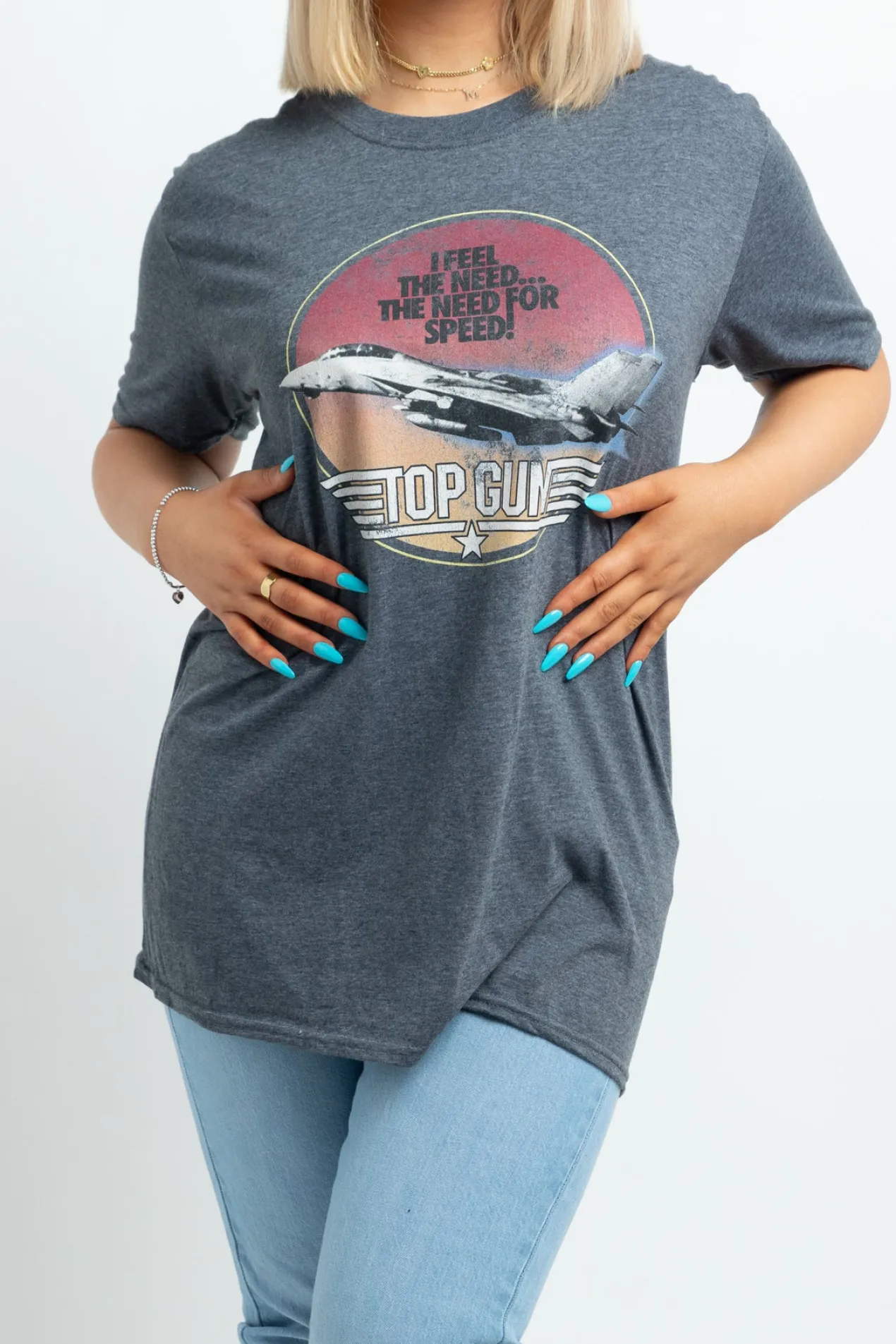 Women Daisy Street T-Shirts-Top Gun Licensed T-Shirt in