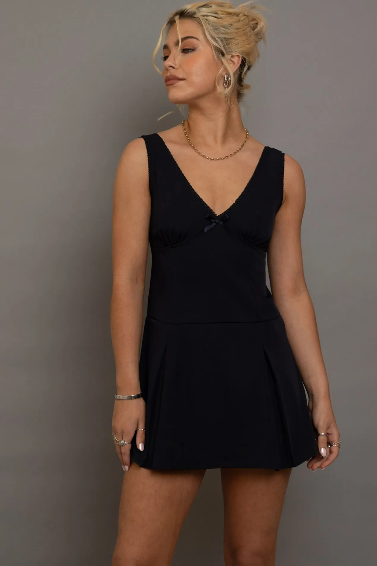 Women Daisy Street Partywear | Dresses-V-Neck Fitted Mini Dress