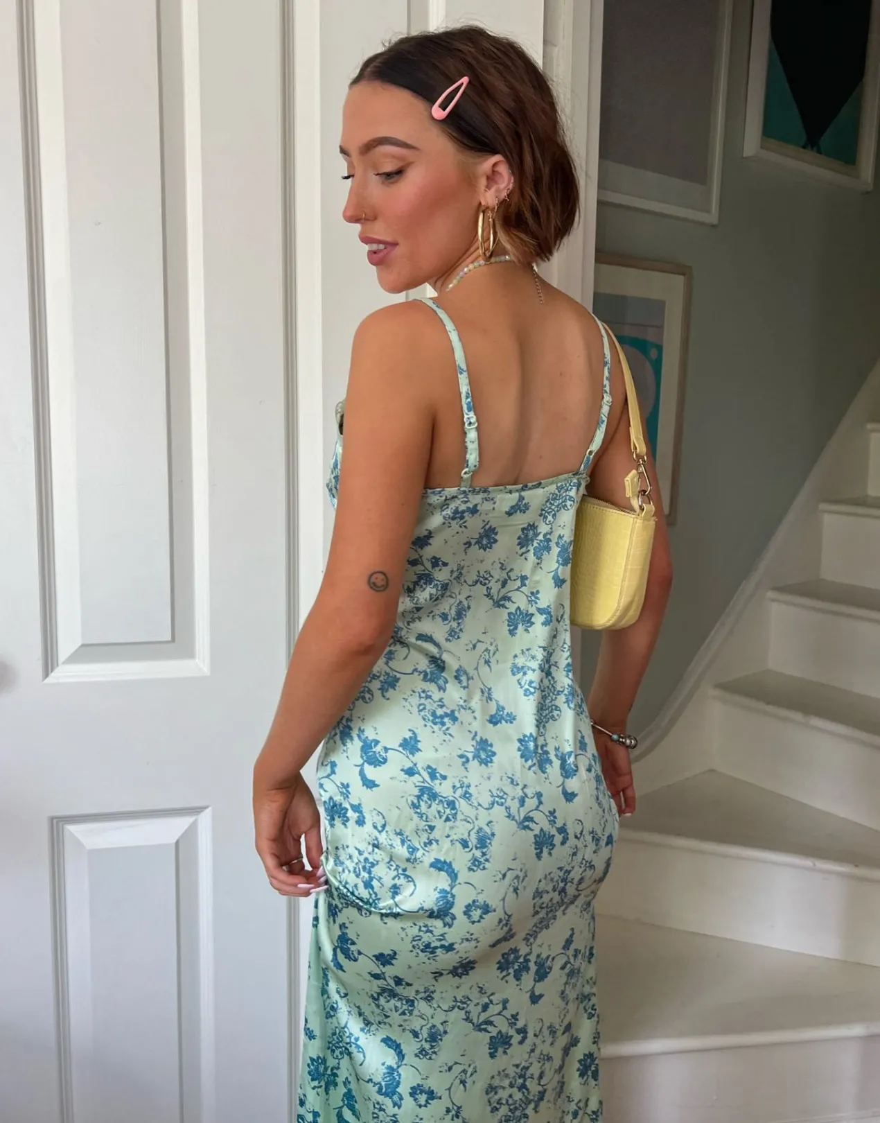 Women Daisy Street Dresses-x Chloe Davie 90s Printed Maxi Dress with Lace Trim